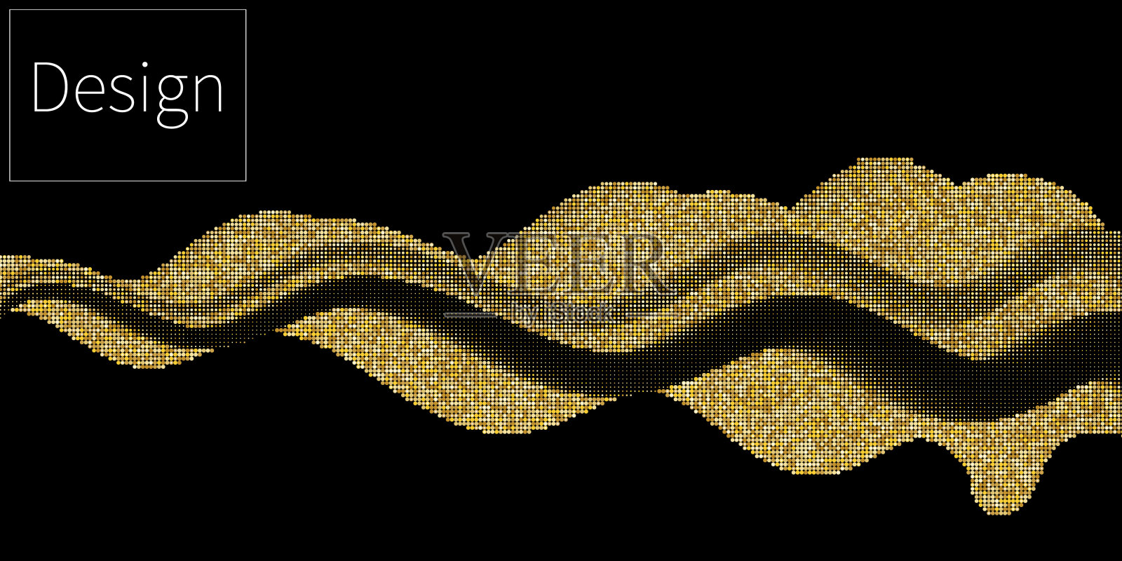 金色粒子流动插画图片素材