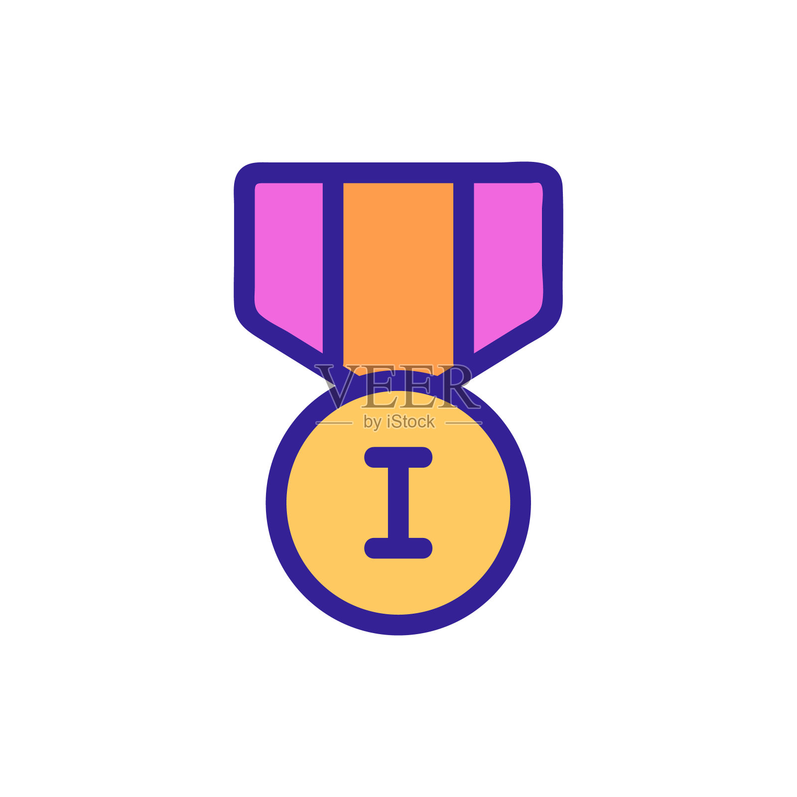 体育奖章图标向量。孤立轮廓符号插图插画图片素材