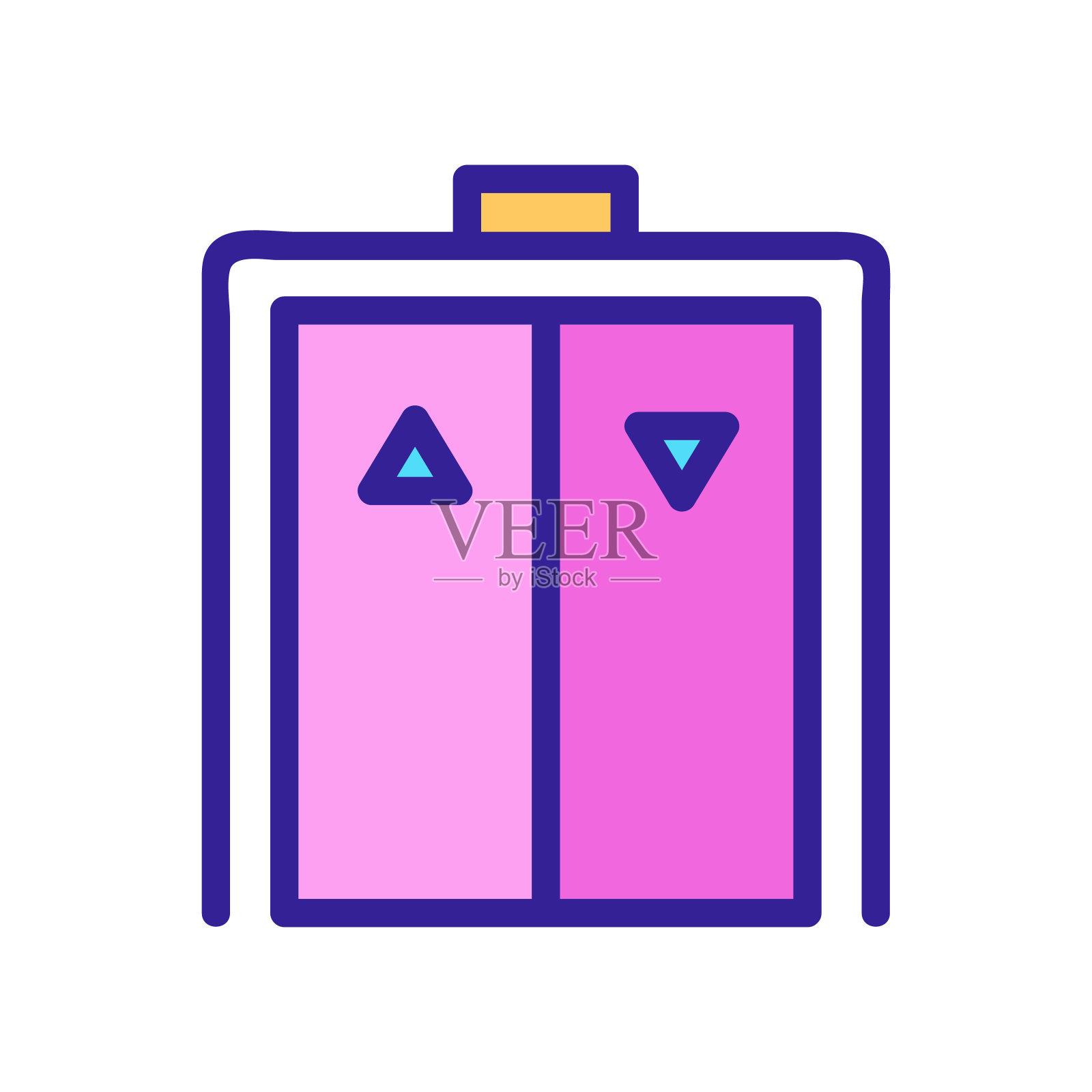 电梯图标矢量。孤立轮廓符号插图图标素材