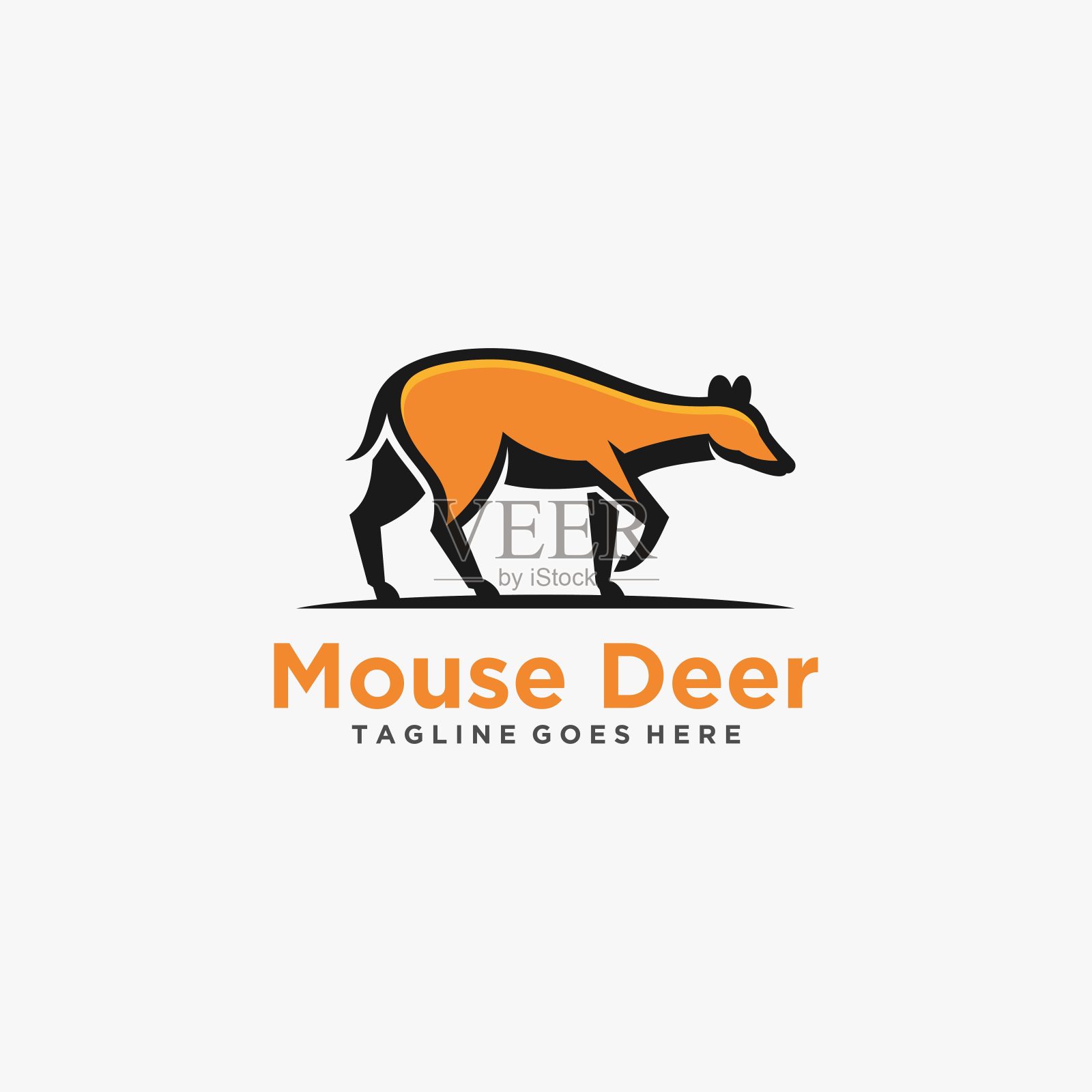 矢量插图鼠鹿行走吉祥物卡通风格。插画图片素材