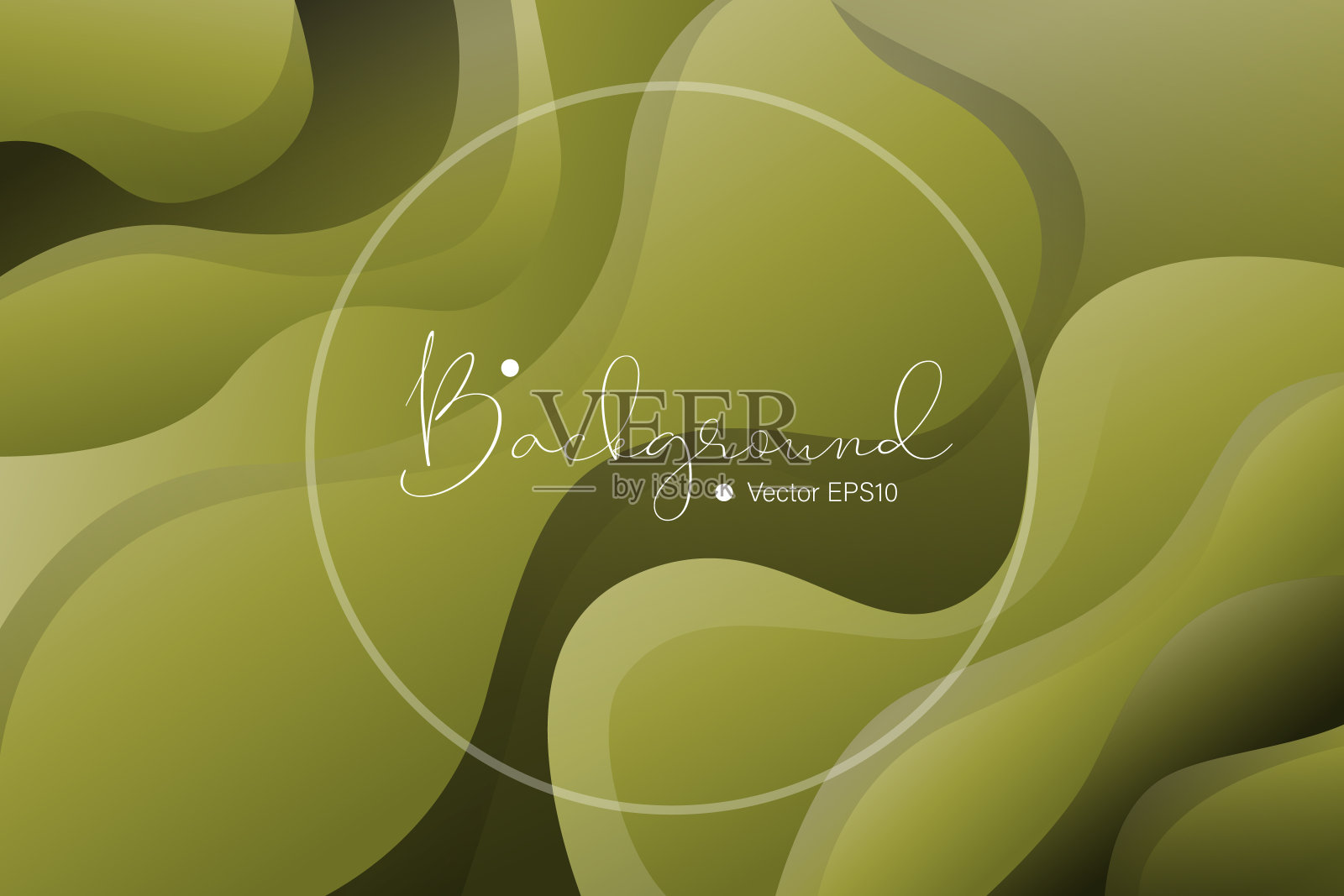 摘要绿色热带色调优雅的液体波浪曲线背景。插画图片素材