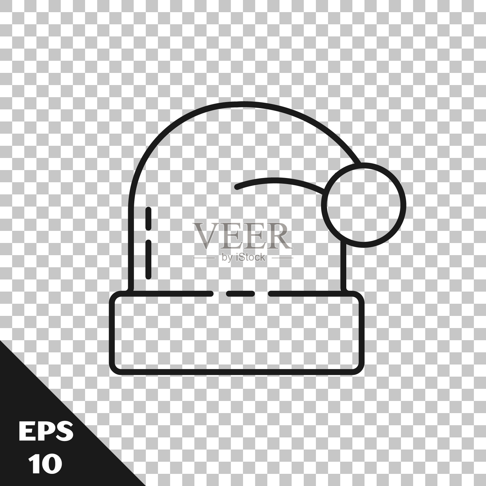 圣诞节圣诞老人帽子图标,透明背景矢量图图标素材