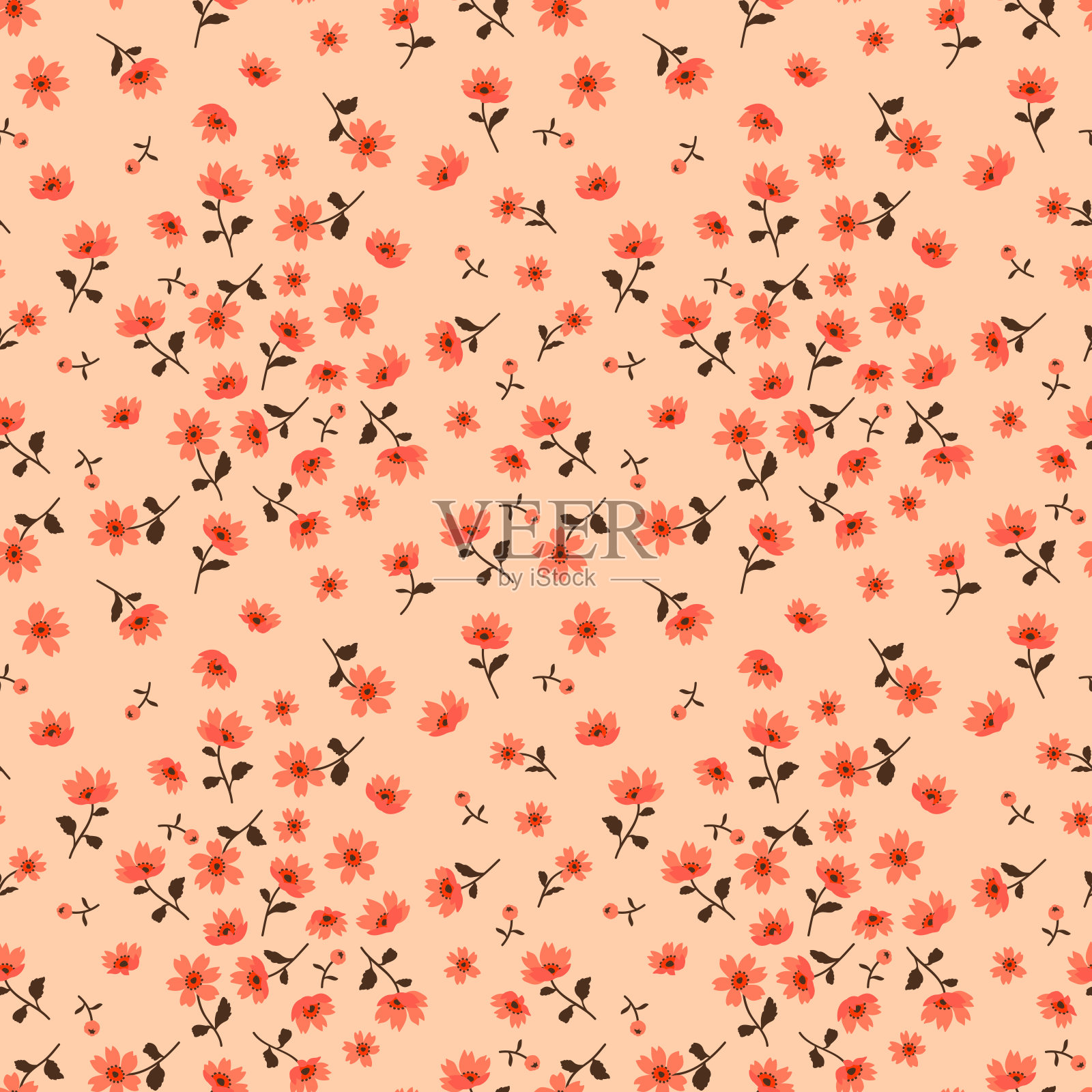 无缝的花卉图案插画图片素材