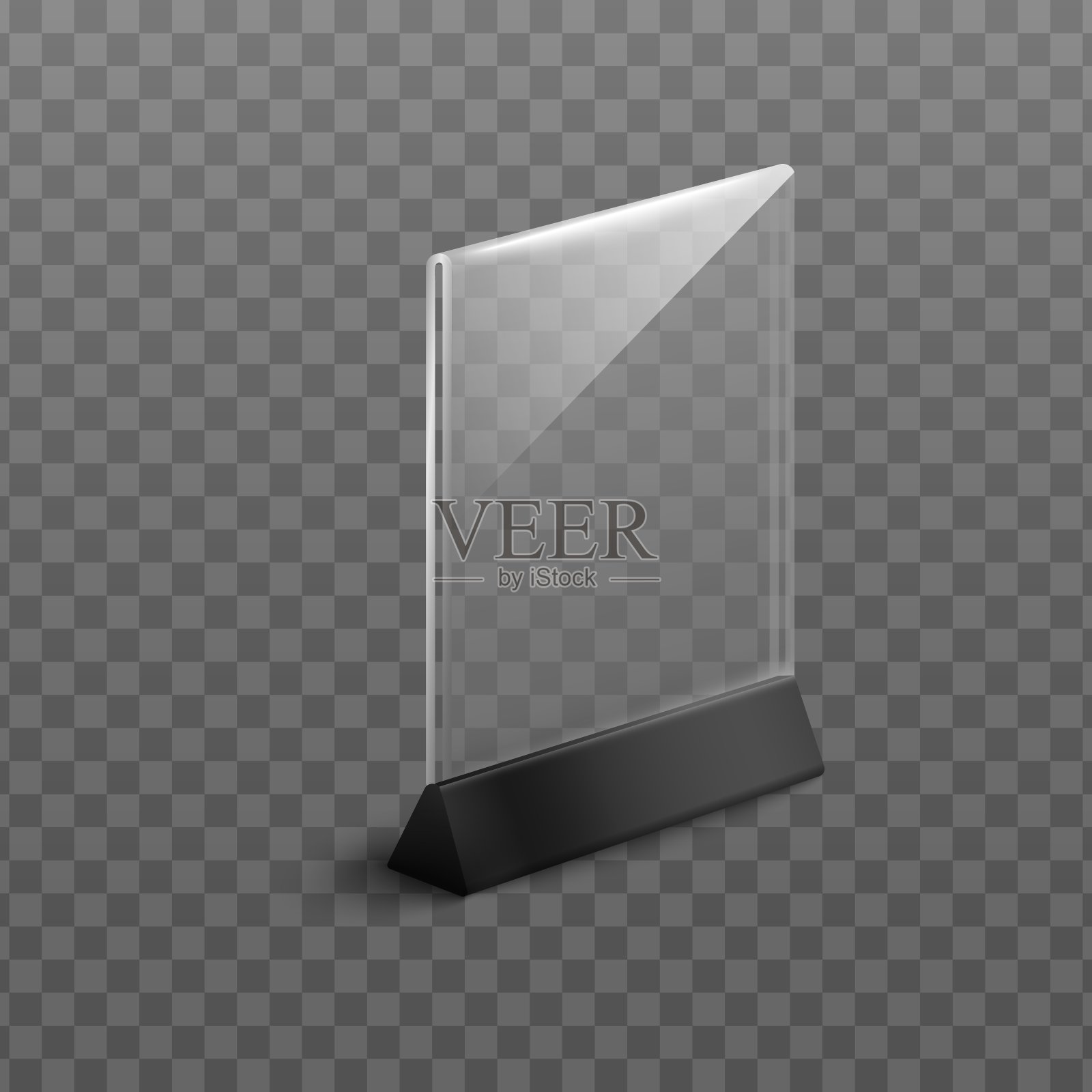 逼真的塑料桌子站餐厅菜单或信息卡模型插画图片素材