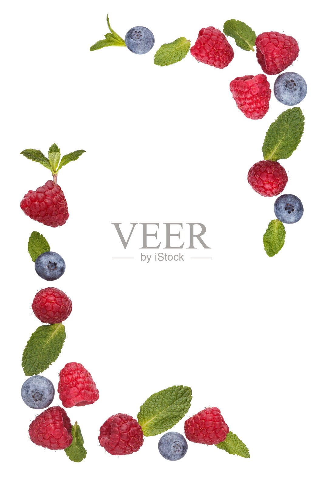 新鲜浆果边界。照片摄影图片