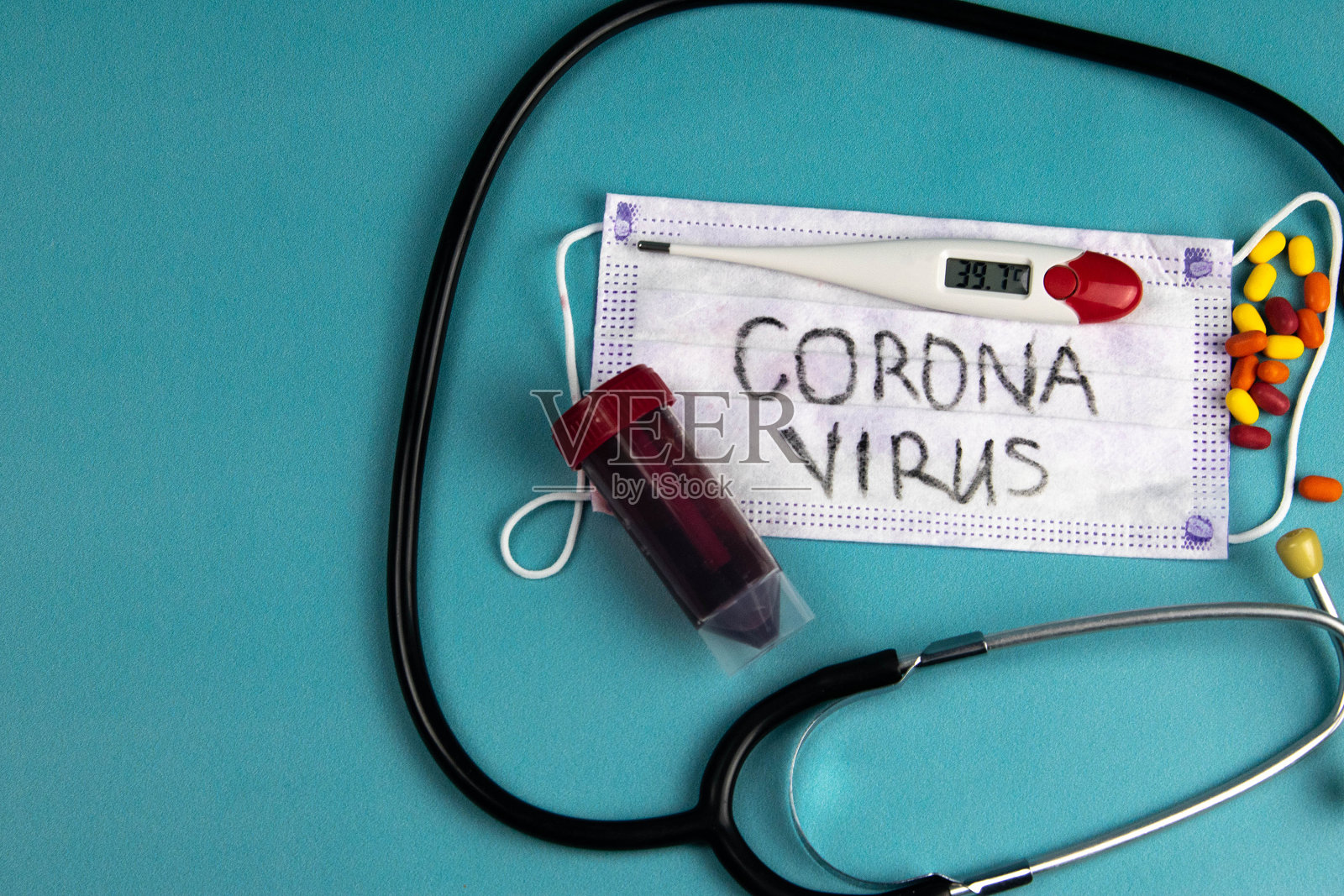 2019 - ncov冠状病毒。冠状病毒发作有。流行性病毒呼吸综合征。照片摄影图片