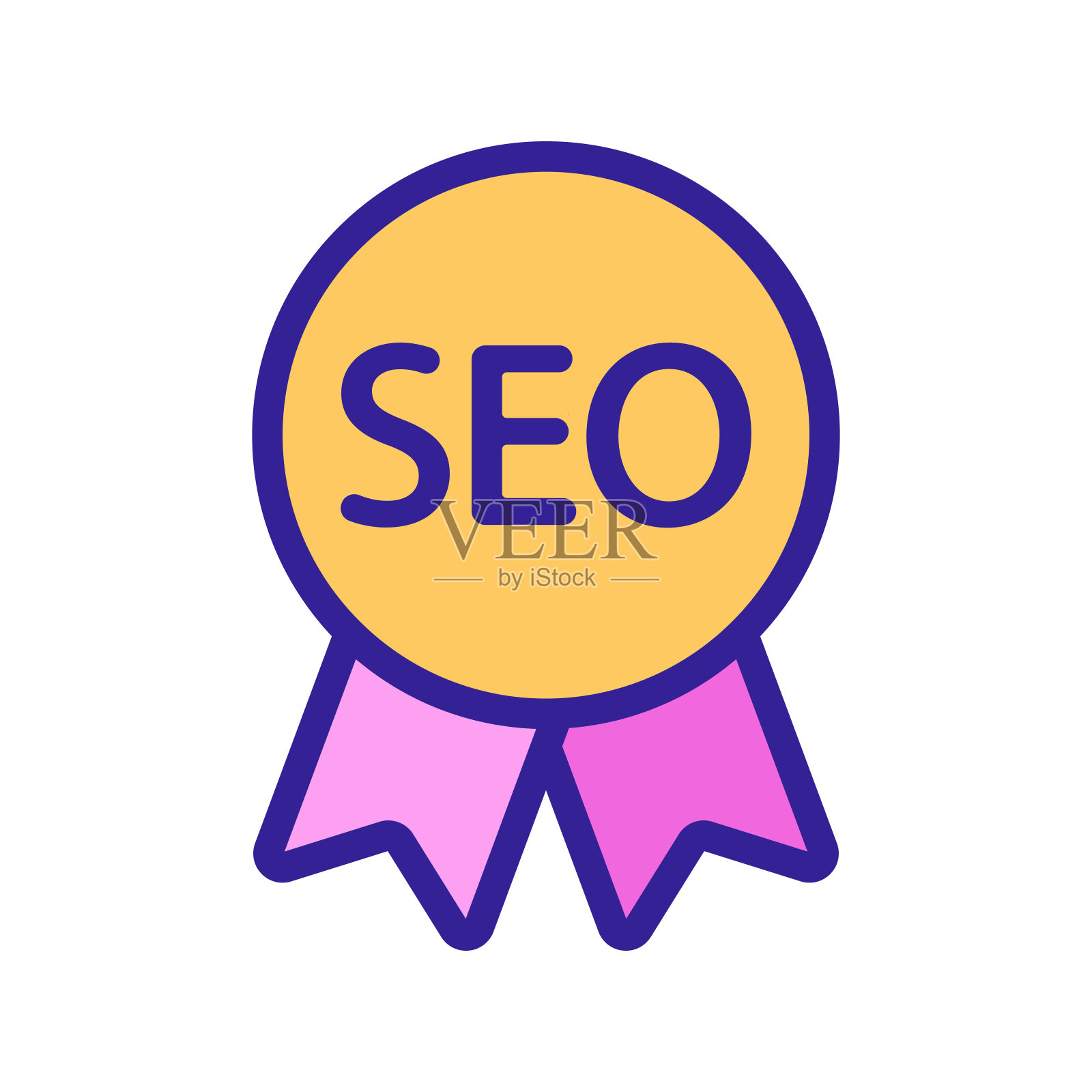 搜索引擎优化矢量图标。孤立轮廓符号插图设计元素图片