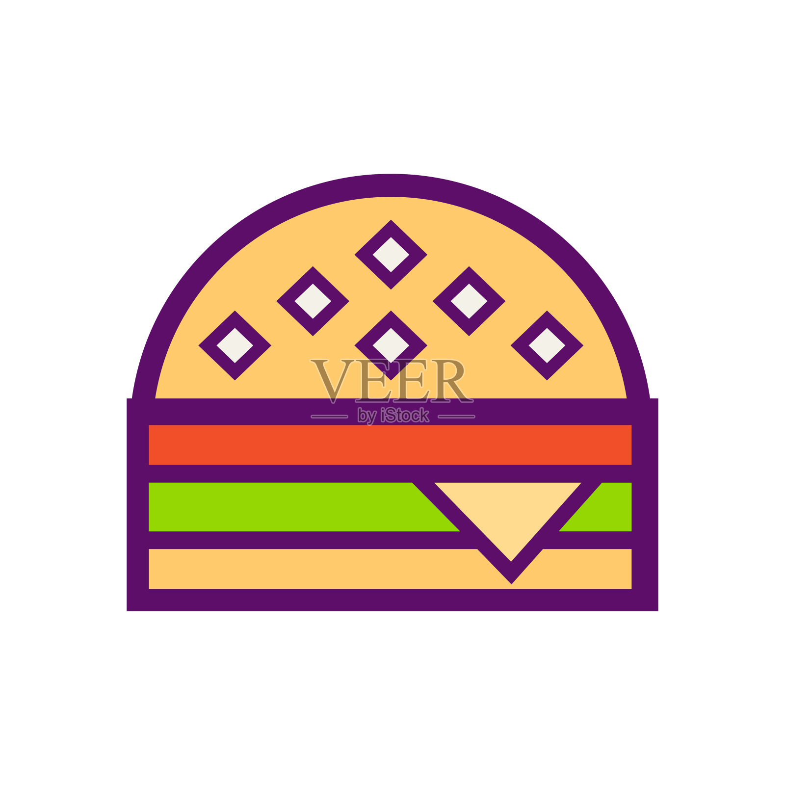 汉堡食物矢量图标图标素材