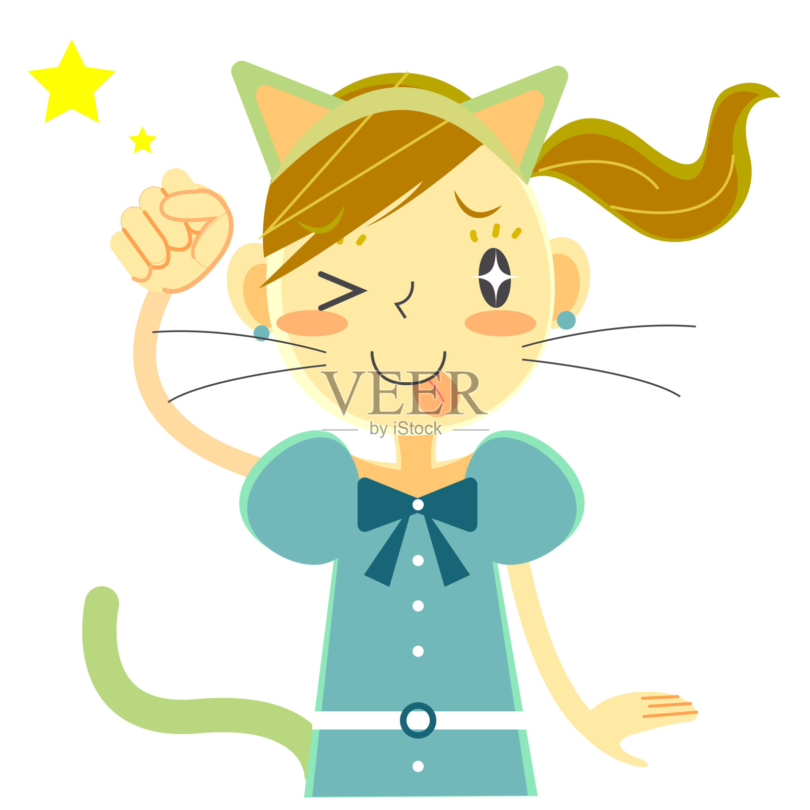 可爱女孩表情系列设计元素图片