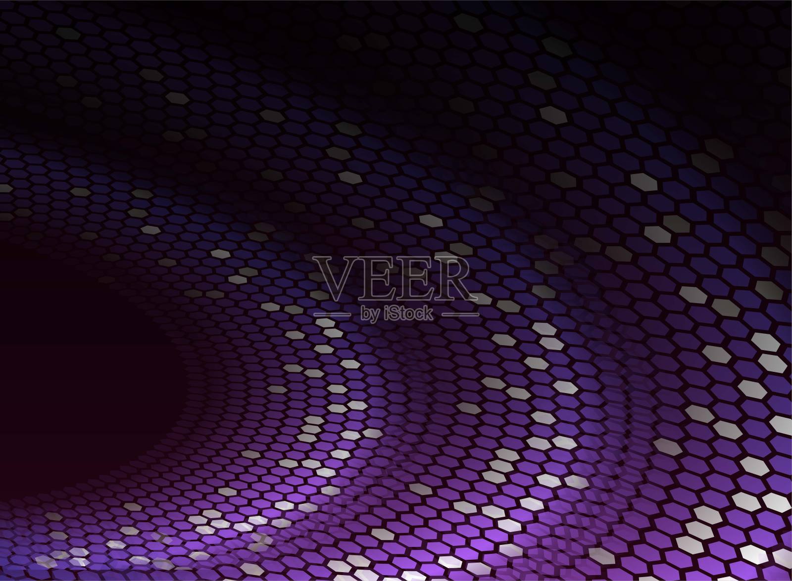 黑色背景上的紫色螺旋。现代的紫色螺旋,任何用途的伟大设计。抽象艺术背景。现代的矢量图插画图片素材