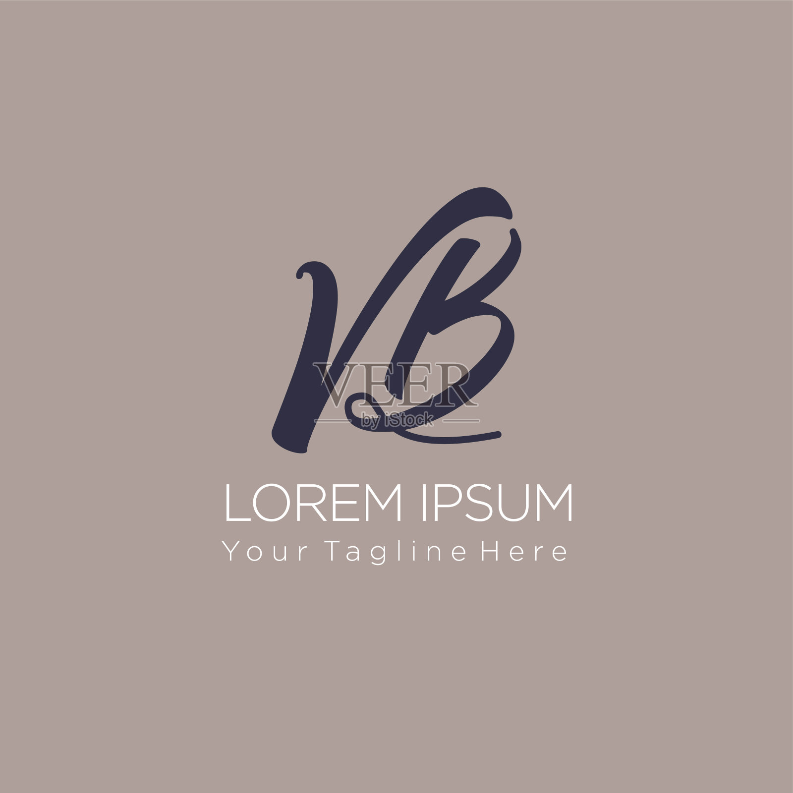 logo的首字母VB, BV, logo模板插画图片素材