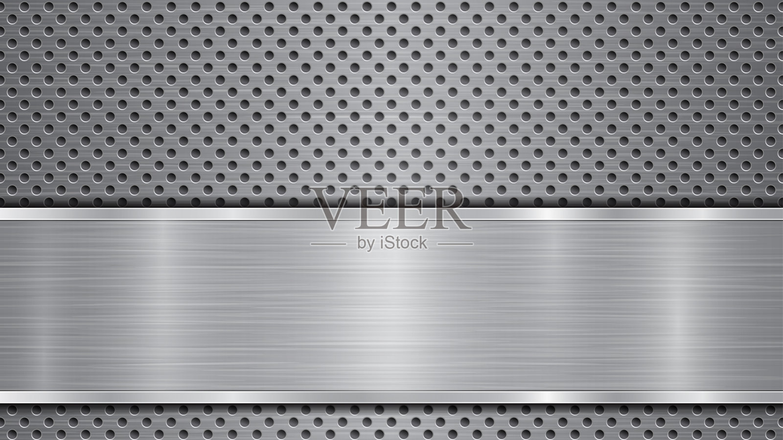 金属背景与孔和抛光板插画图片素材