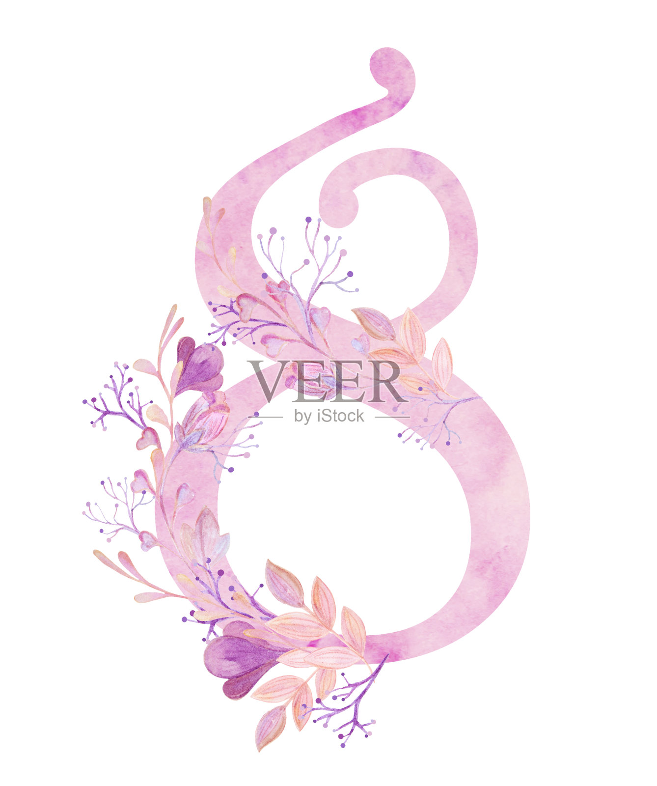 明信片3月8日。国际妇女节插画图片素材