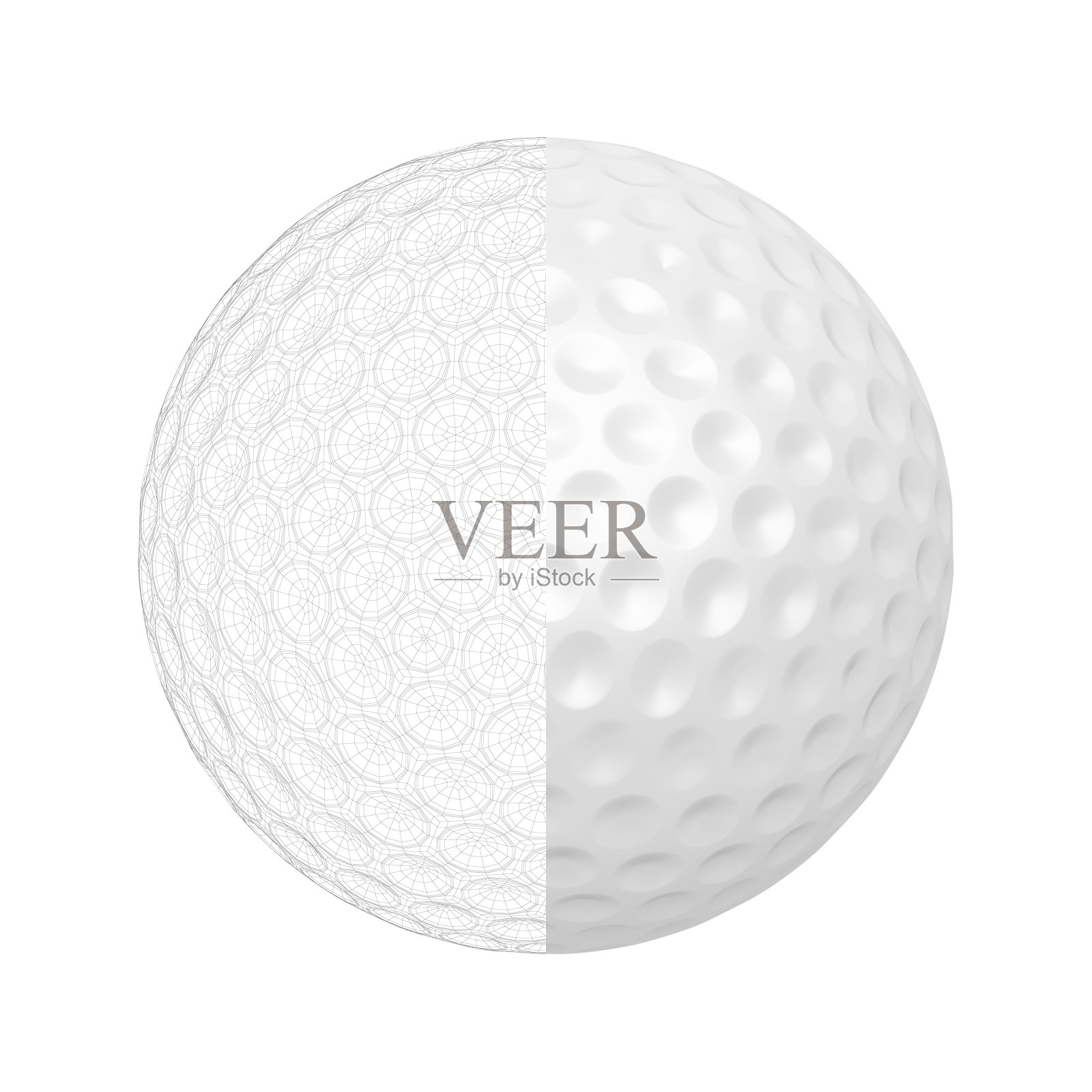 高尔夫球的3D模型照片摄影图片