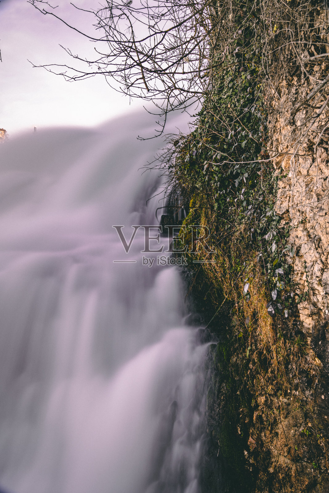 瑞士瀑布长时间曝光照片摄影图片