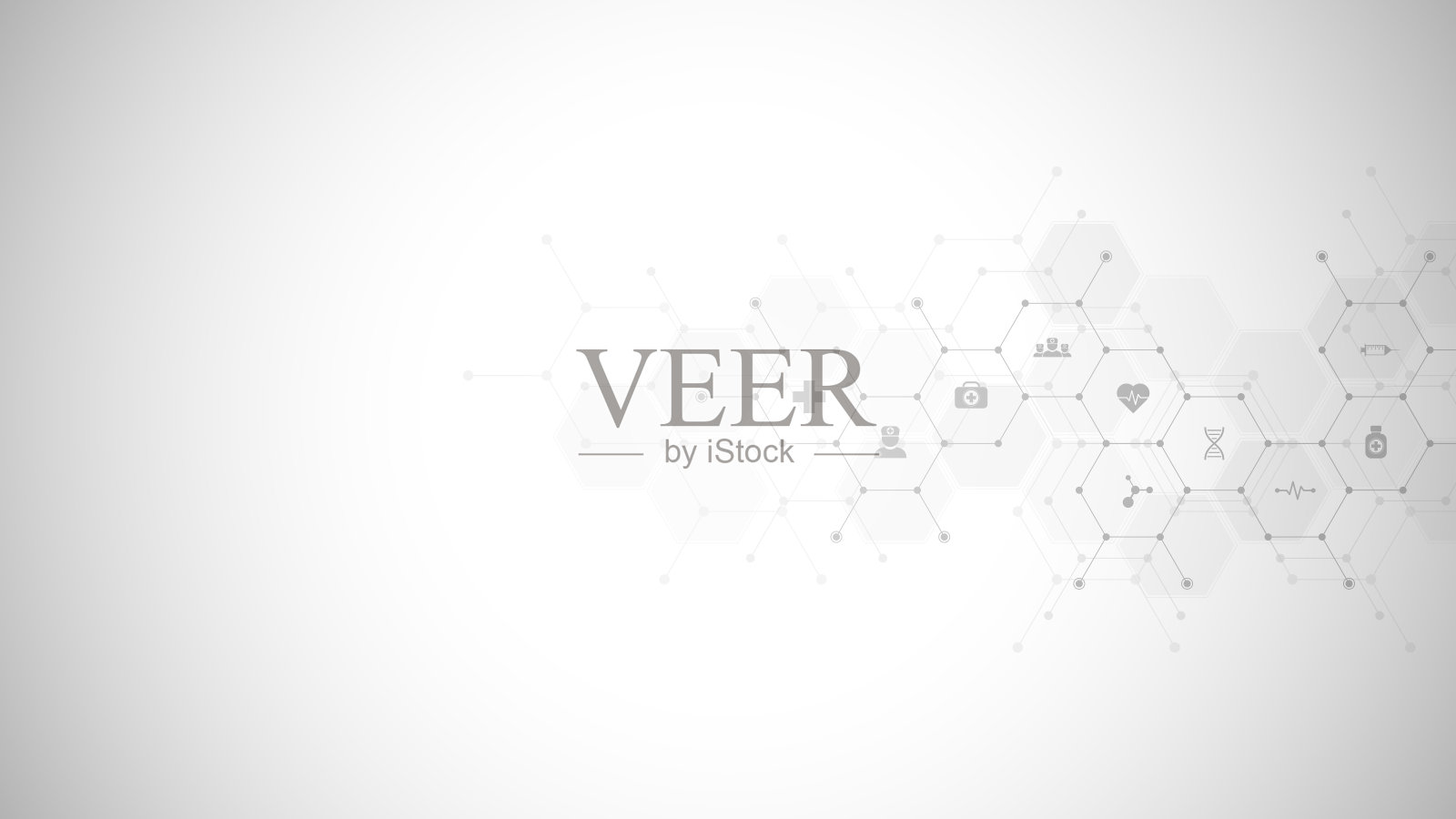 医学的抽象背景与平面图标和符号。模板设计具有概念和理念,适用于医疗保健技术、创新医药、健康、科学研究。矢量插图。插画图片素材