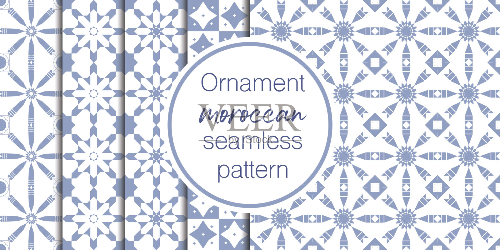 东方风格的向量无缝边界集。摩洛哥风格的装饰元素。斋月kareem模式。豪华插图的邀请,贺卡,壁纸,网页,背景。插画图片素材