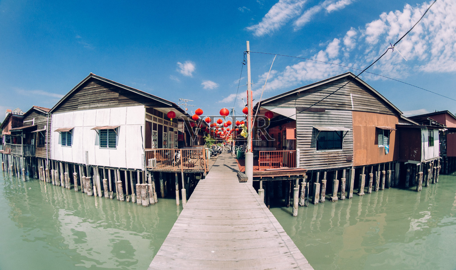 马来西亚槟城乔治市的姓氏桥照片摄影图片