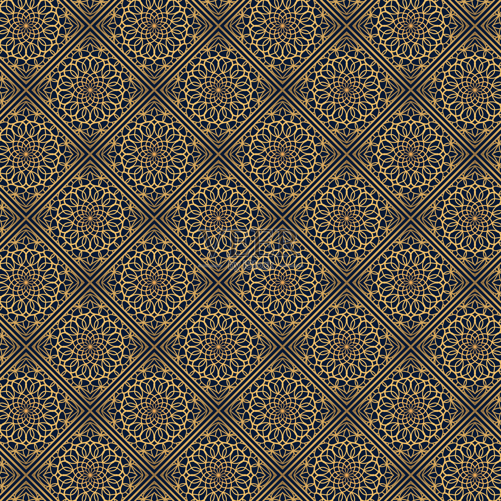 金色东方图案设计在黑暗的背景。皇家图案设计在矢量。金色曼陀罗图案在黑暗的背景插画图片素材