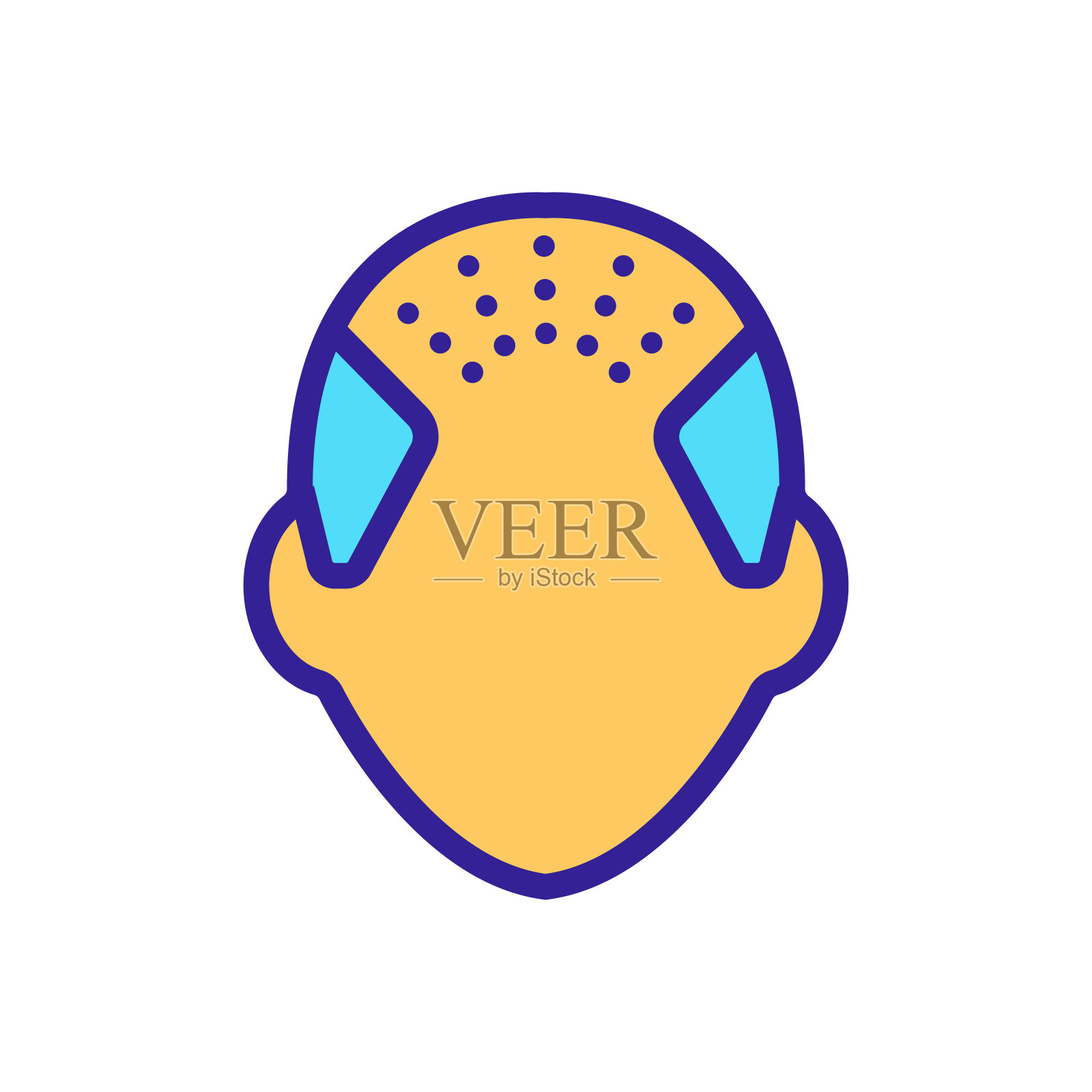 秃顶图标矢量。孤立轮廓符号插图插画图片素材