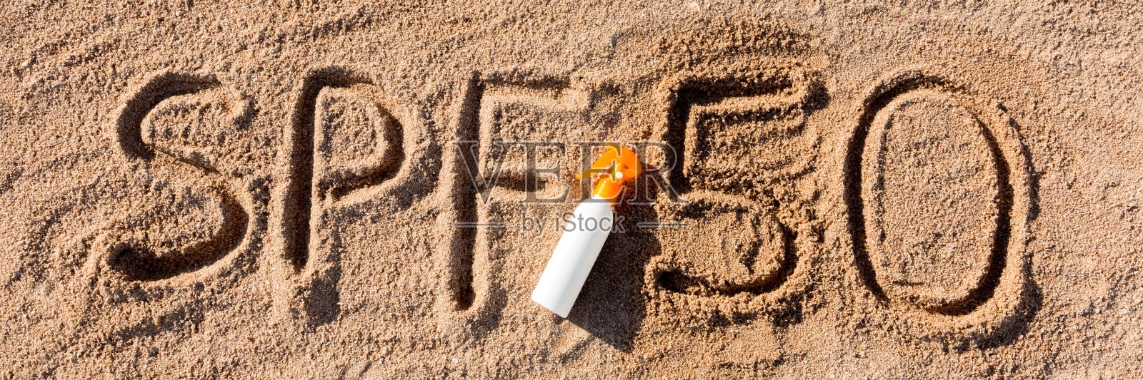 SPF50防晒霜护肤概念照片摄影图片