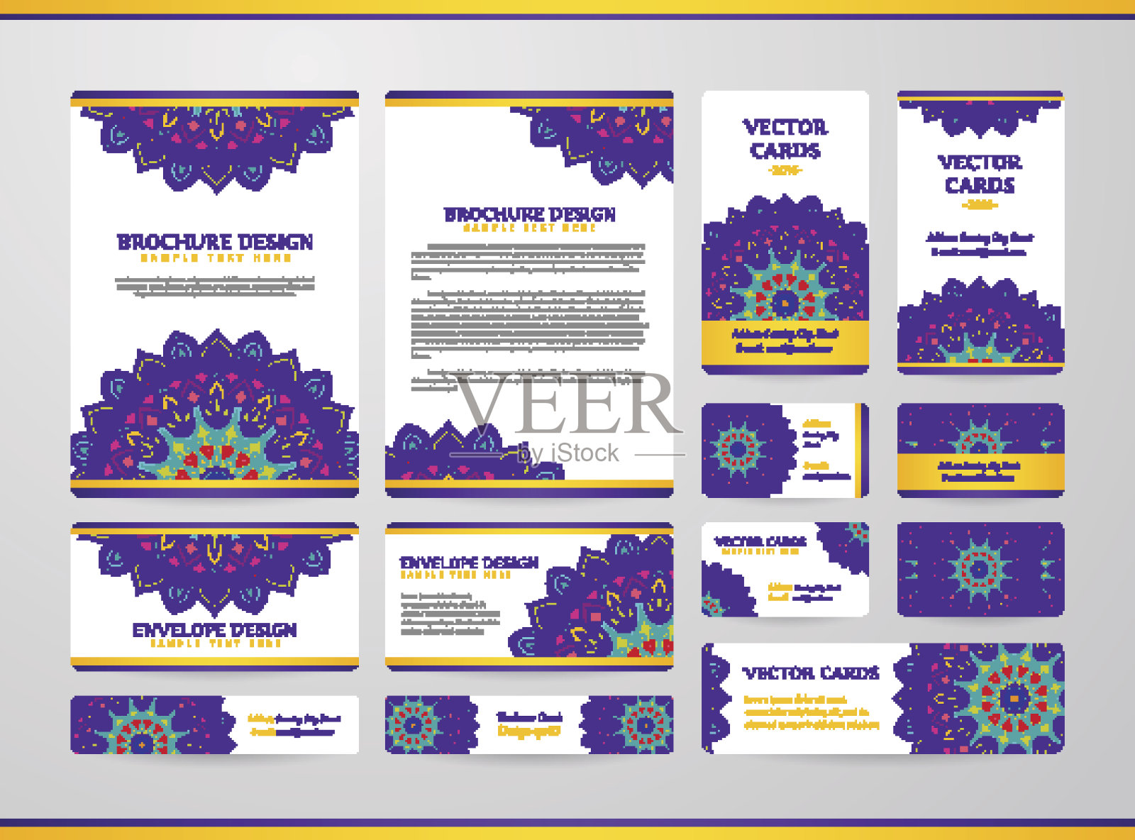 带有曼荼罗的名片插画图片素材