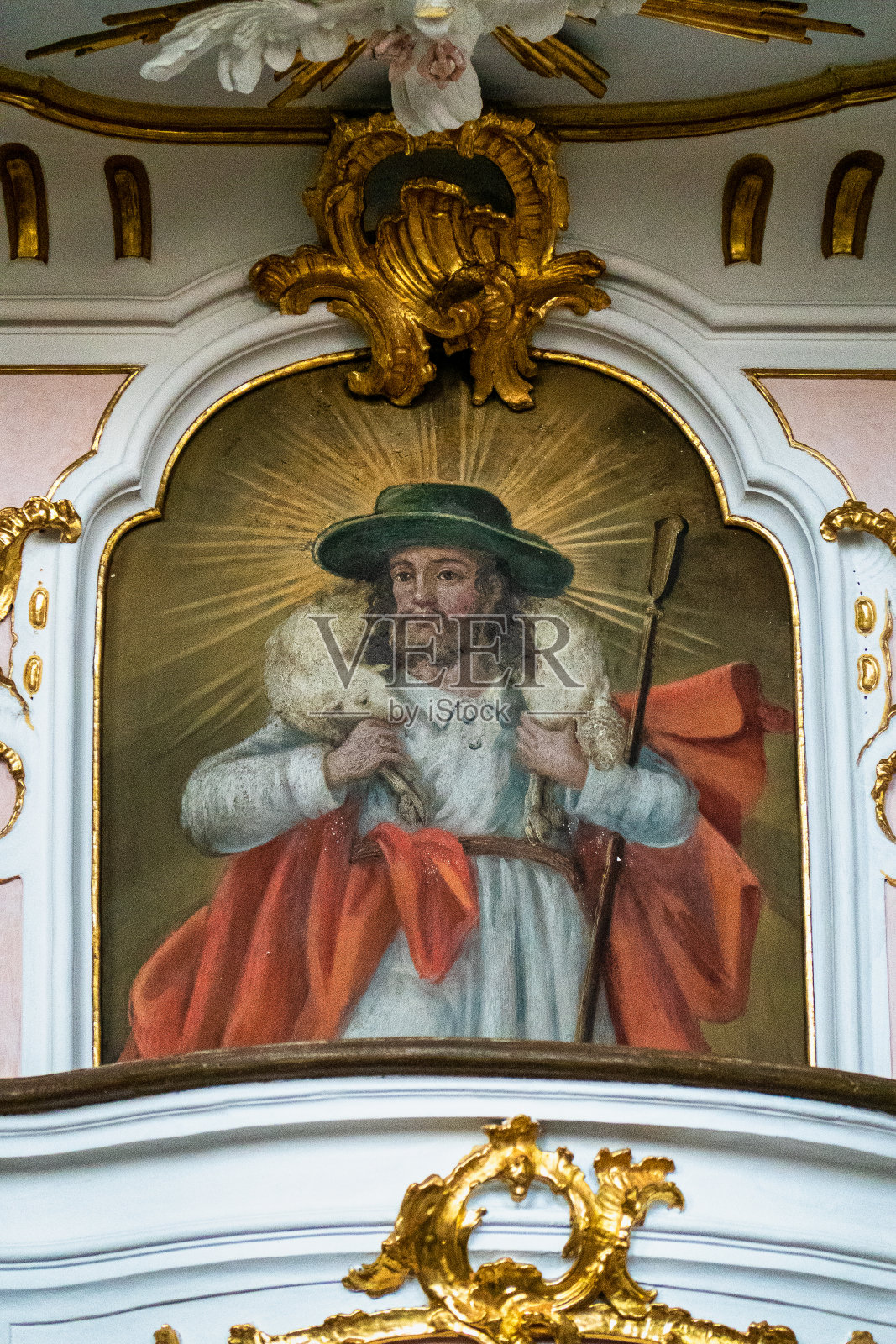 德国巴伐利亚韦尔海姆附近韦索布伦的圣约翰教区教堂照片摄影图片