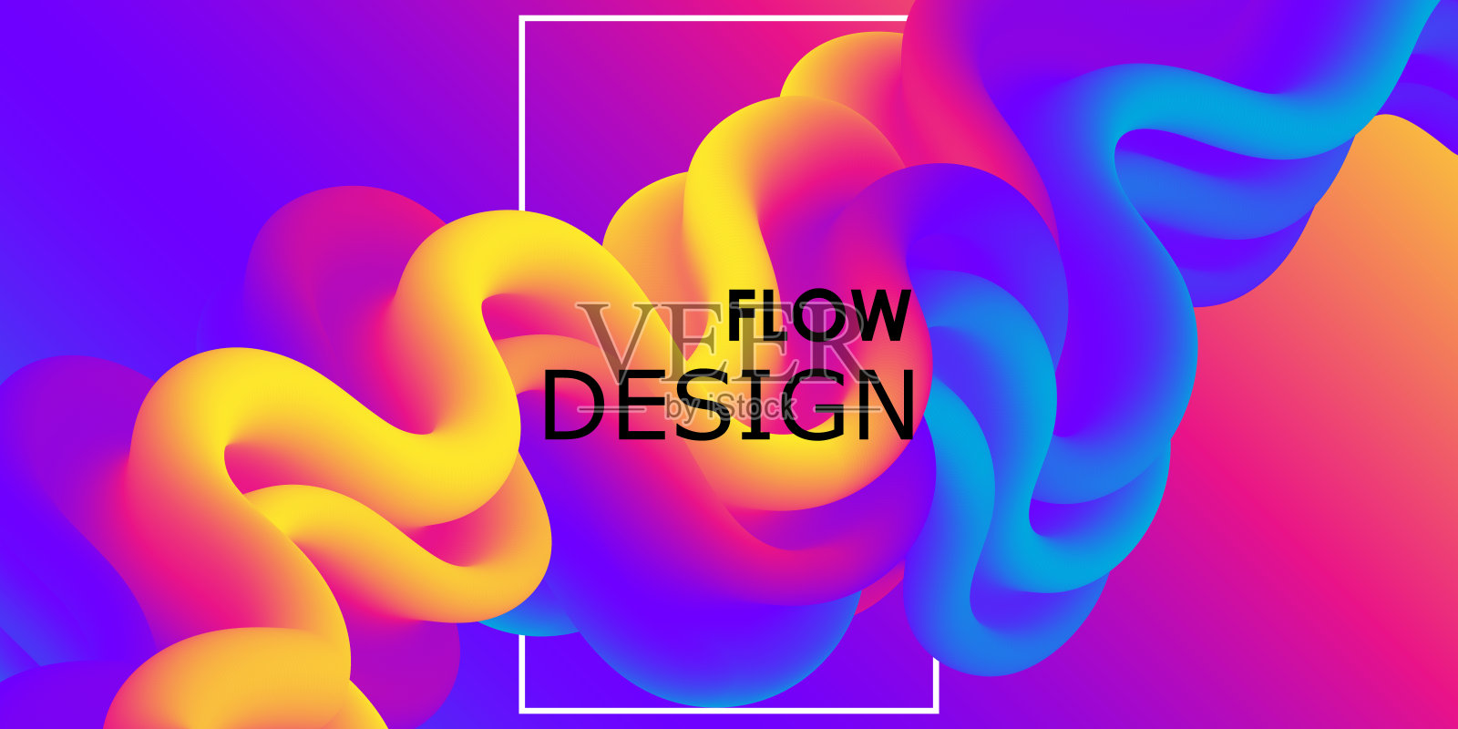 流体的形状。抽象流程。时髦的海报。向量插画图片素材