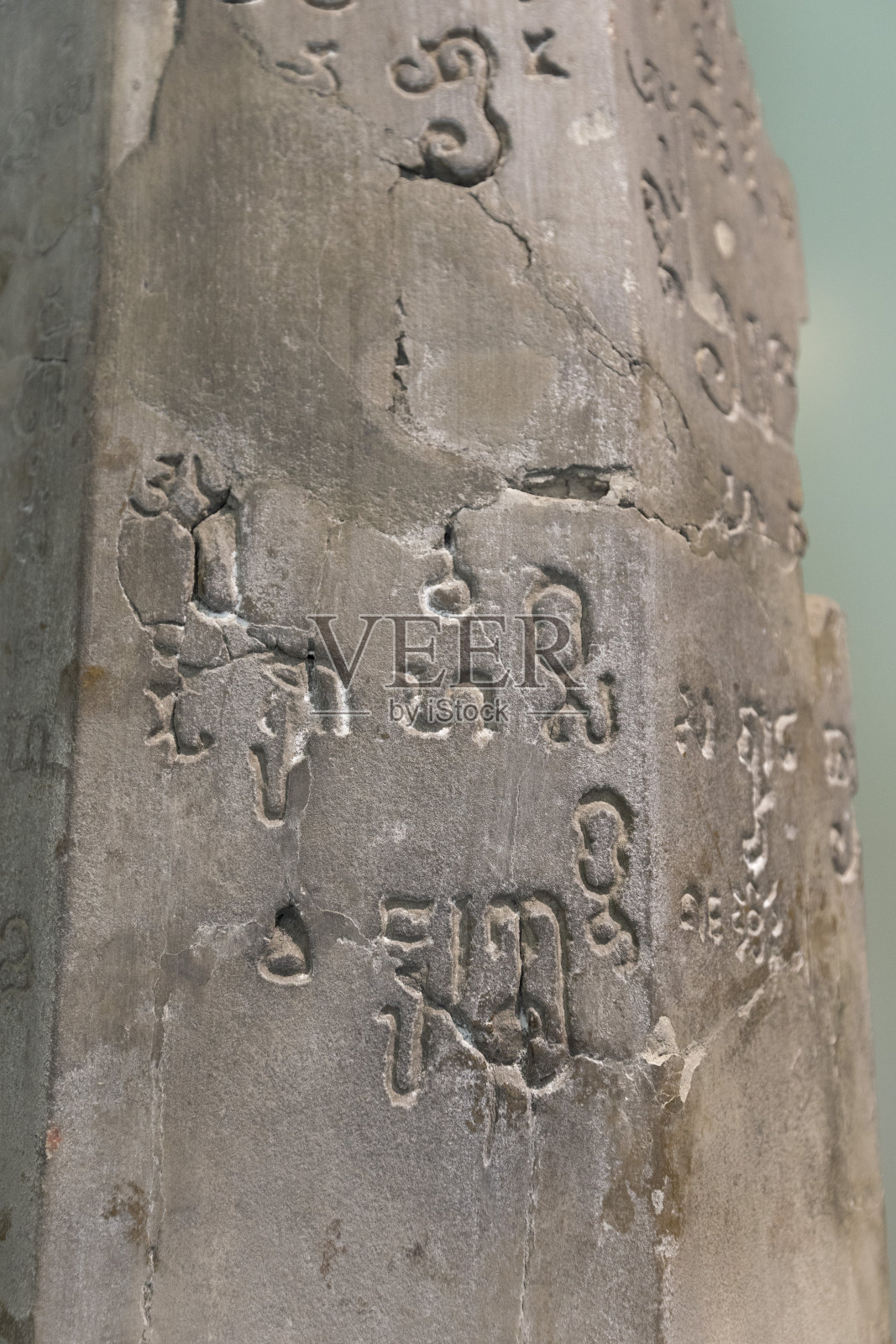 在泰国发现的梵语古帕拉瓦文字照片摄影图片