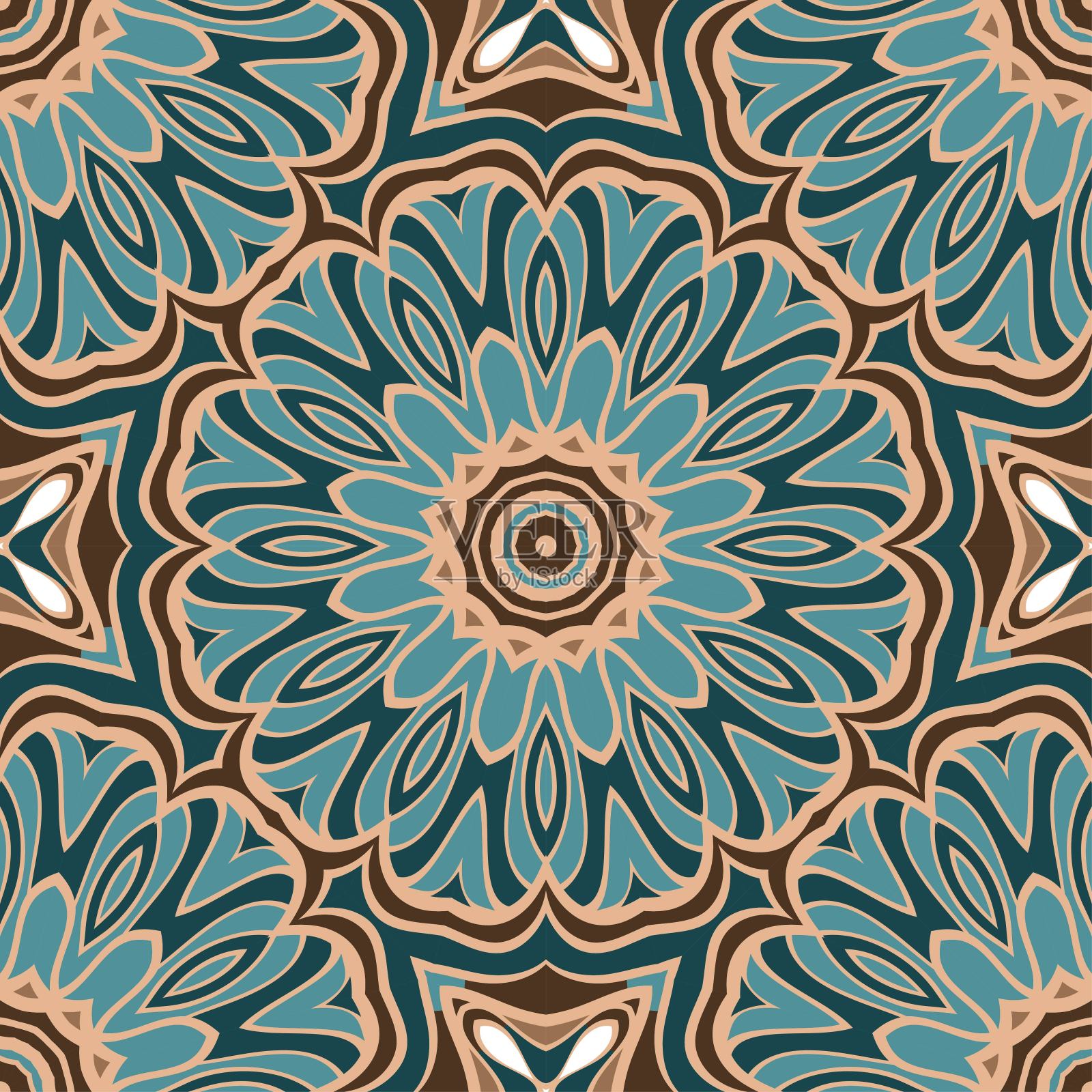 无缝花纹装饰纹理。矢量插图。用于室内设计,印刷,卷筒纸和纺织插画图片素材