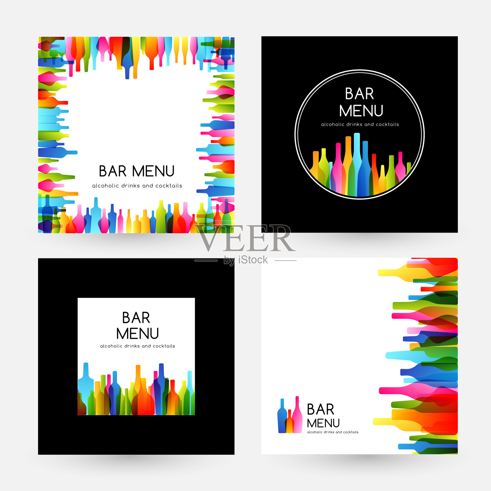 菜单栏设计收藏。框架、卡片和标签。插画图片素材