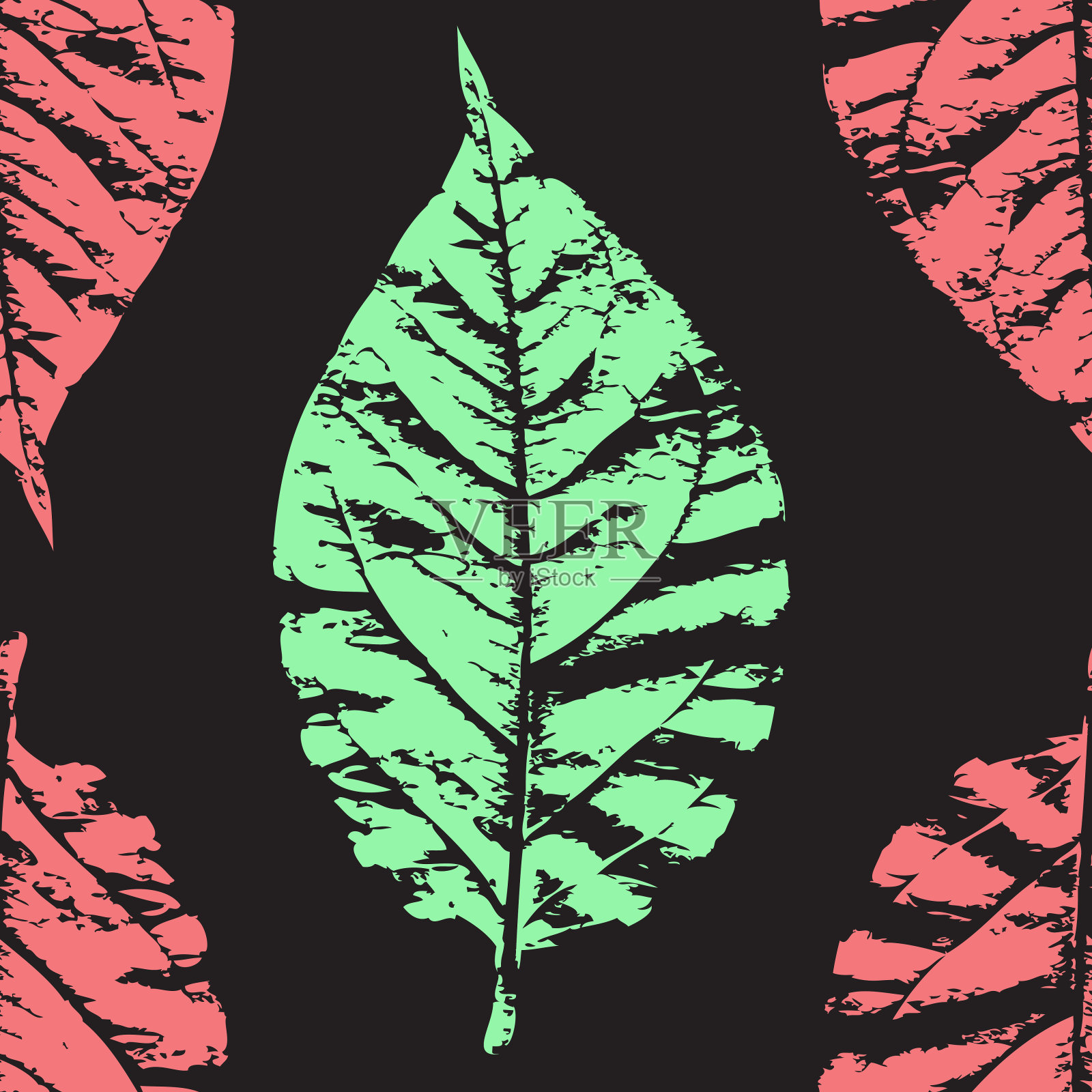 秋印叶图案背景。彩色艺术矢量秋叶图案。面料质地。美丽无缝纹理背景压印。插画图片素材