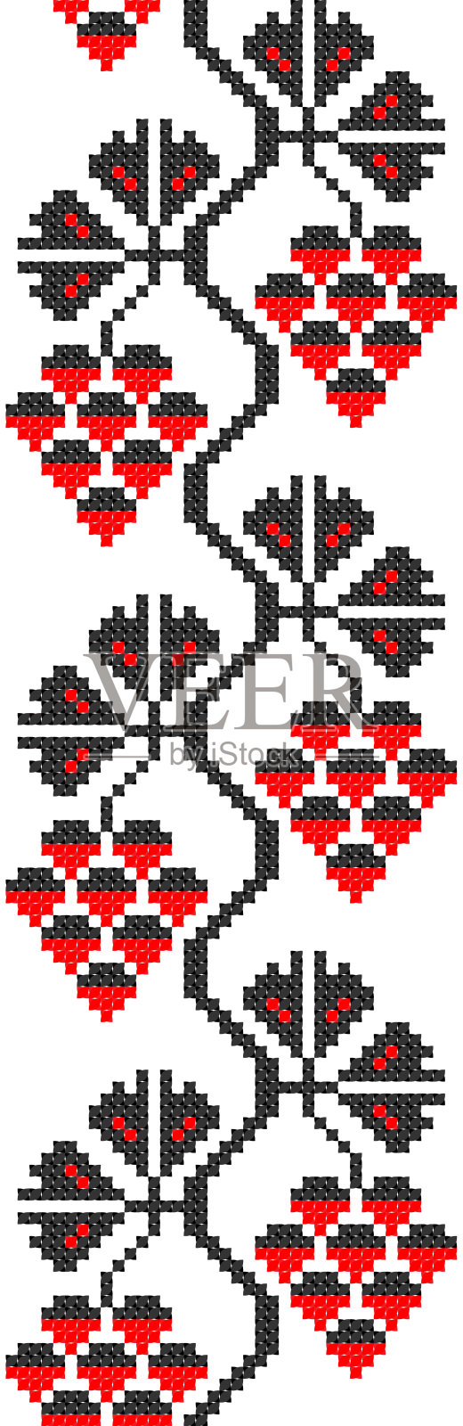 绣花好像老乌族手工挑花图案插画图片素材