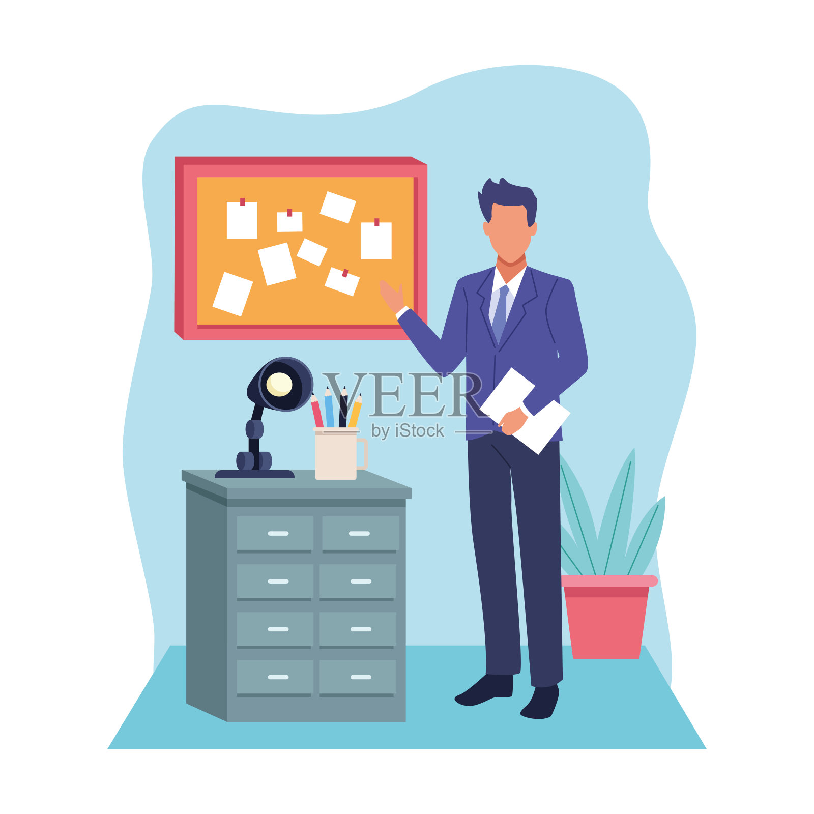 商业专业行政工作卡通插画图片素材