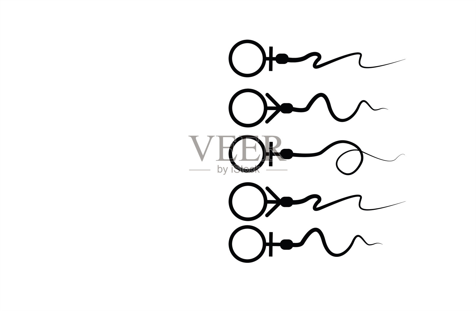 摘要精子图标,精子图标和精子向卵子运行的载体。在白色的背景上,比赛的概念插画图片素材