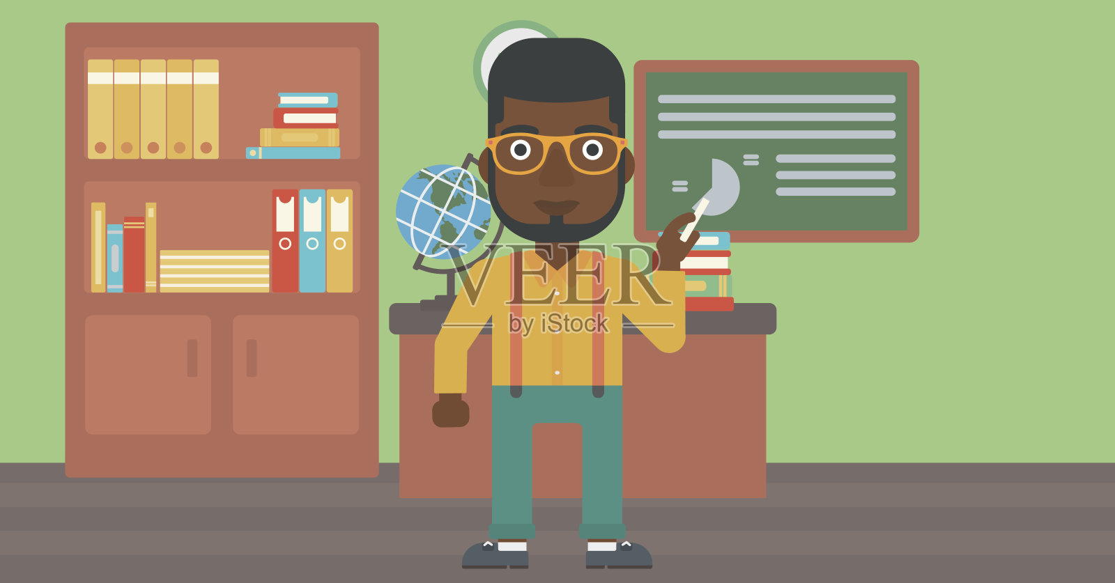 手里拿着粉笔的人插画图片素材