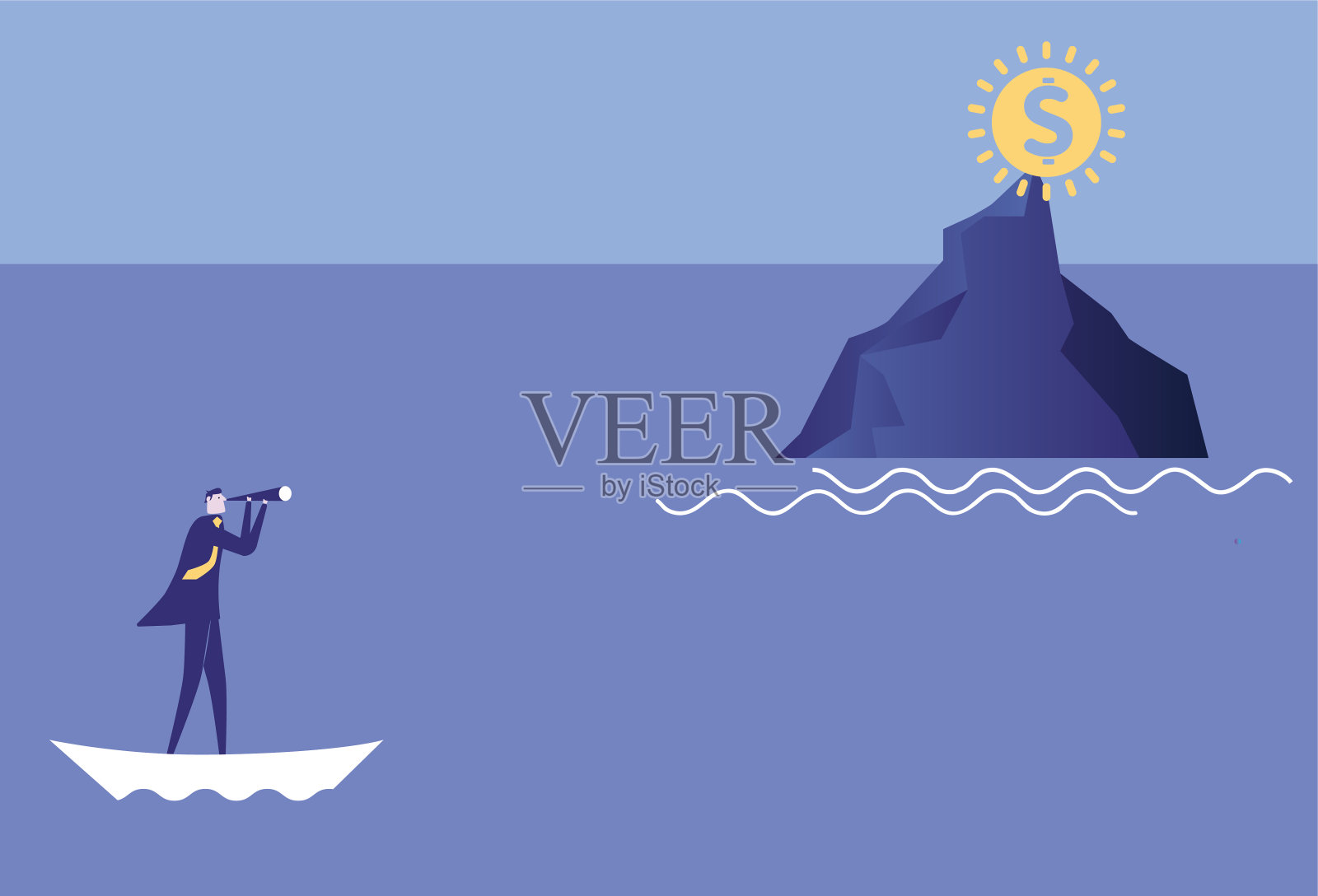 寻找财富的船股票插图插画图片素材