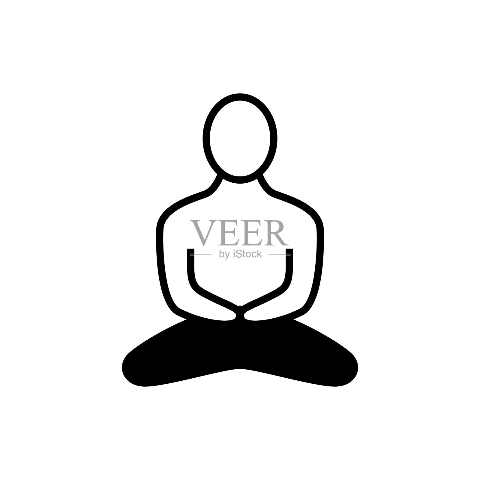 莲花瑜伽姿势图标插画图片素材