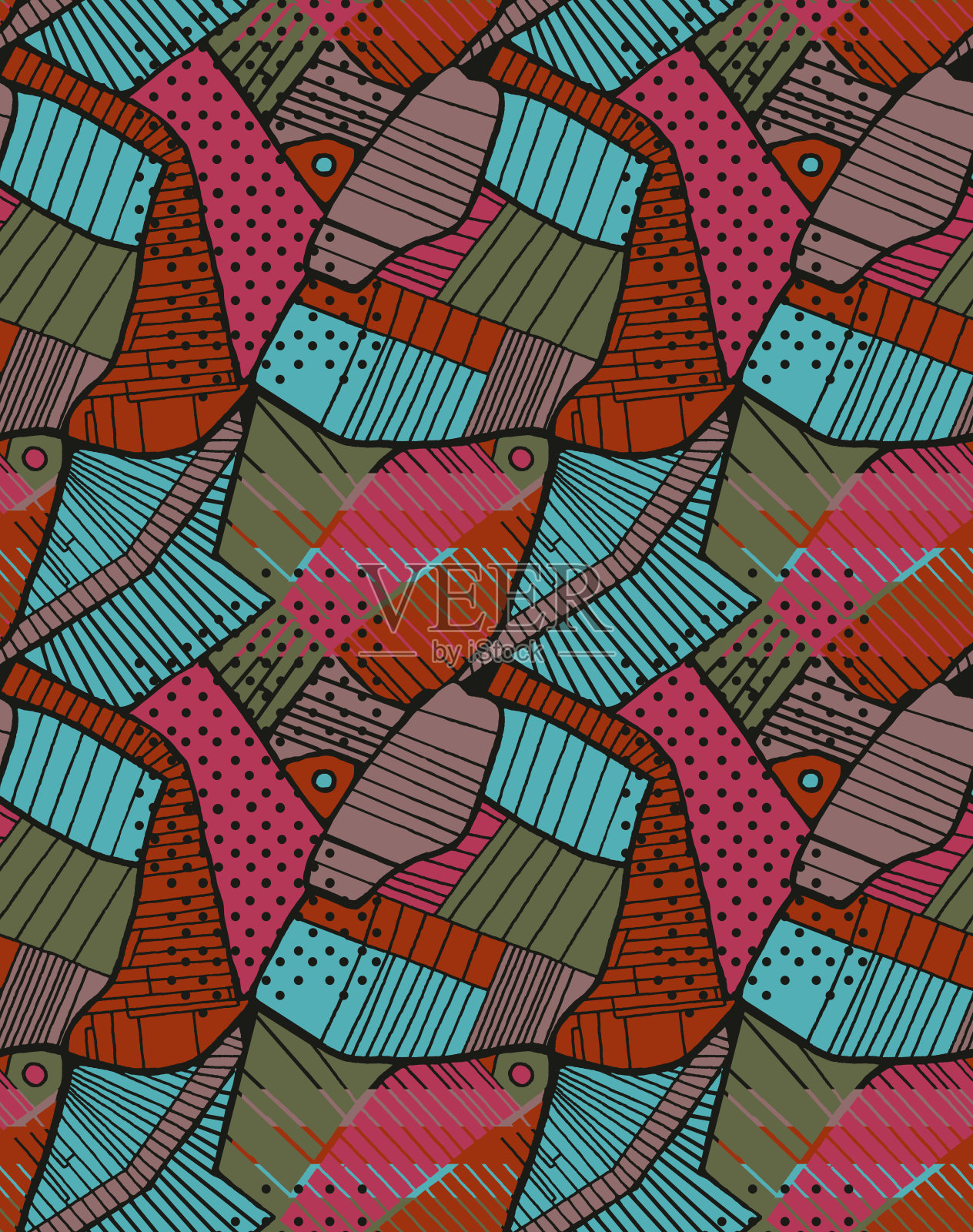 抽象无缝模式插画图片素材