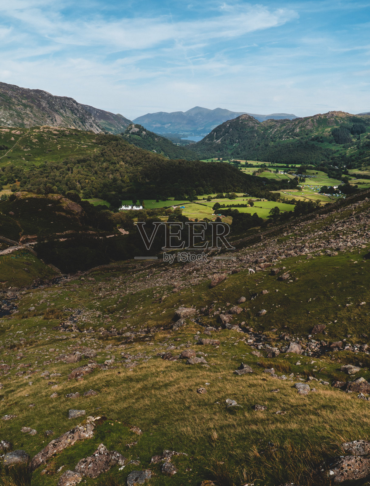 坎布里亚郡,山景城-凯瑟克照片摄影图片