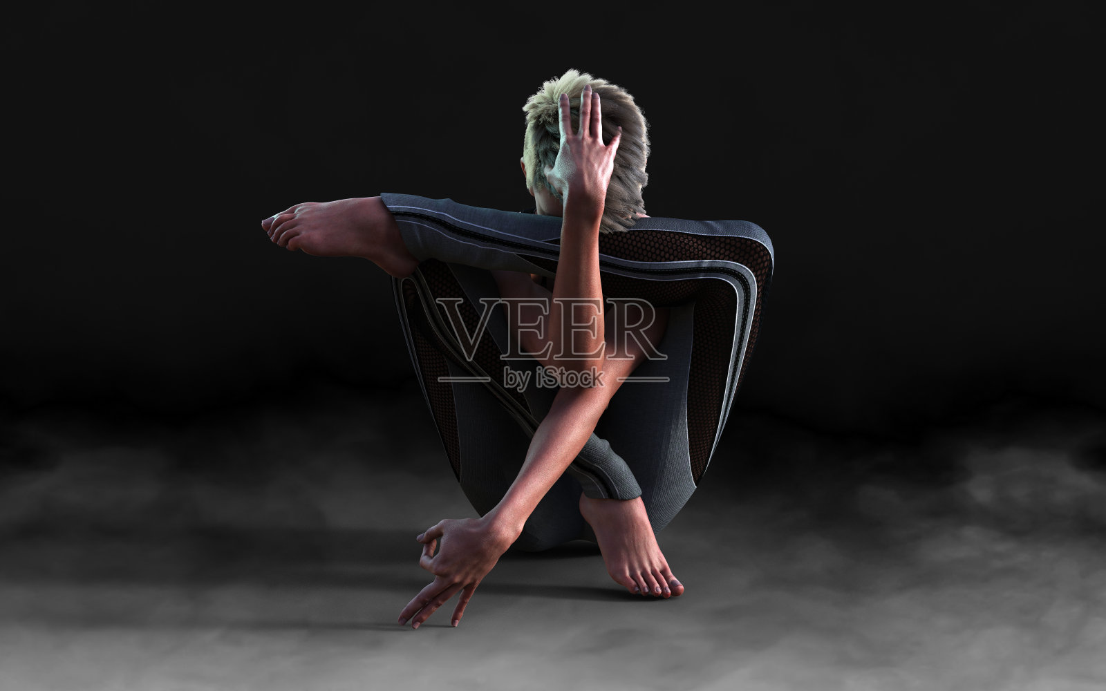 摆姿势的柔韧舞蹈女人与剪切路径照片摄影图片