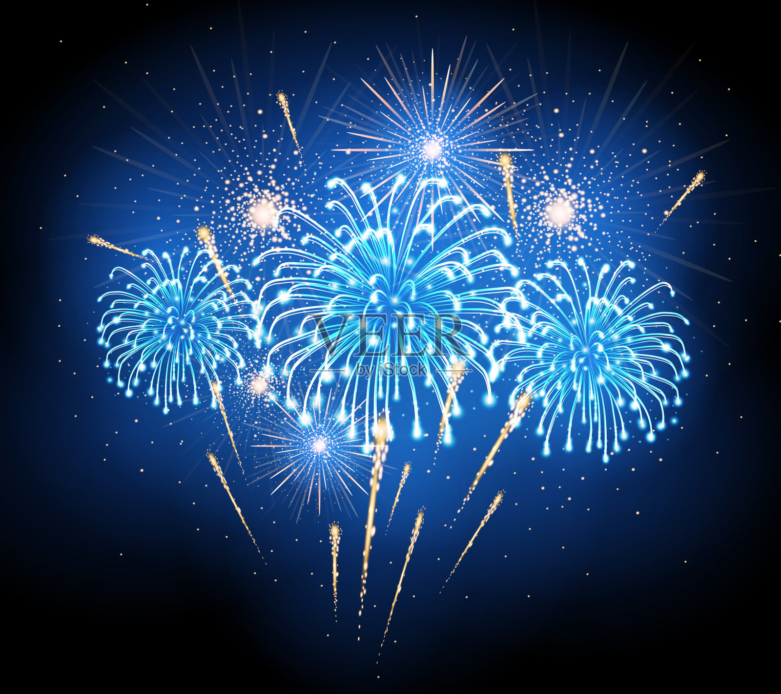 向量节日烟花。独立日插画图片素材