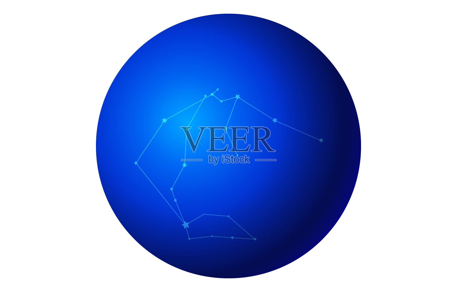 12星座蓝色图标:向量插图:天秤座插画图片素材