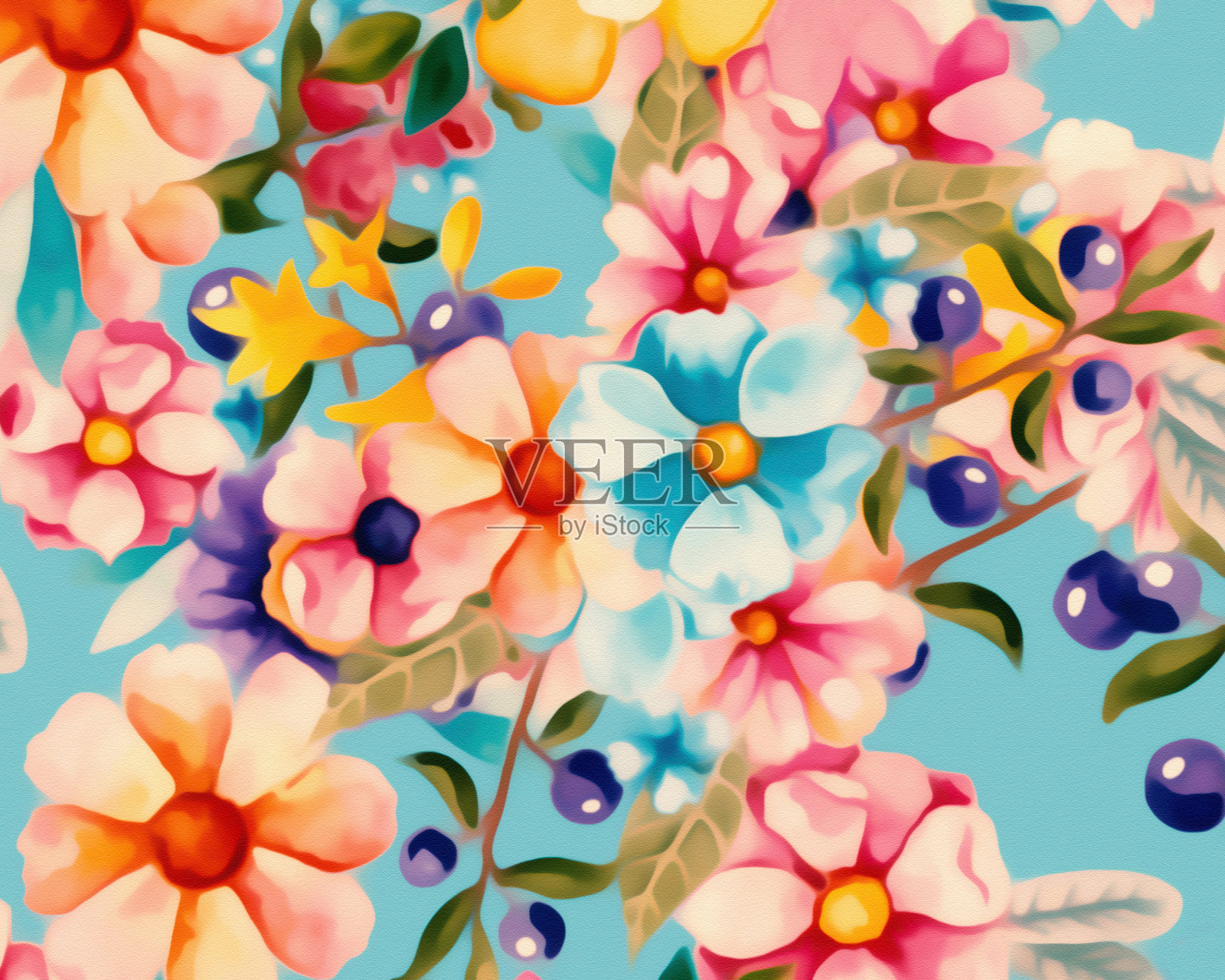 现代的花朵插画图片素材