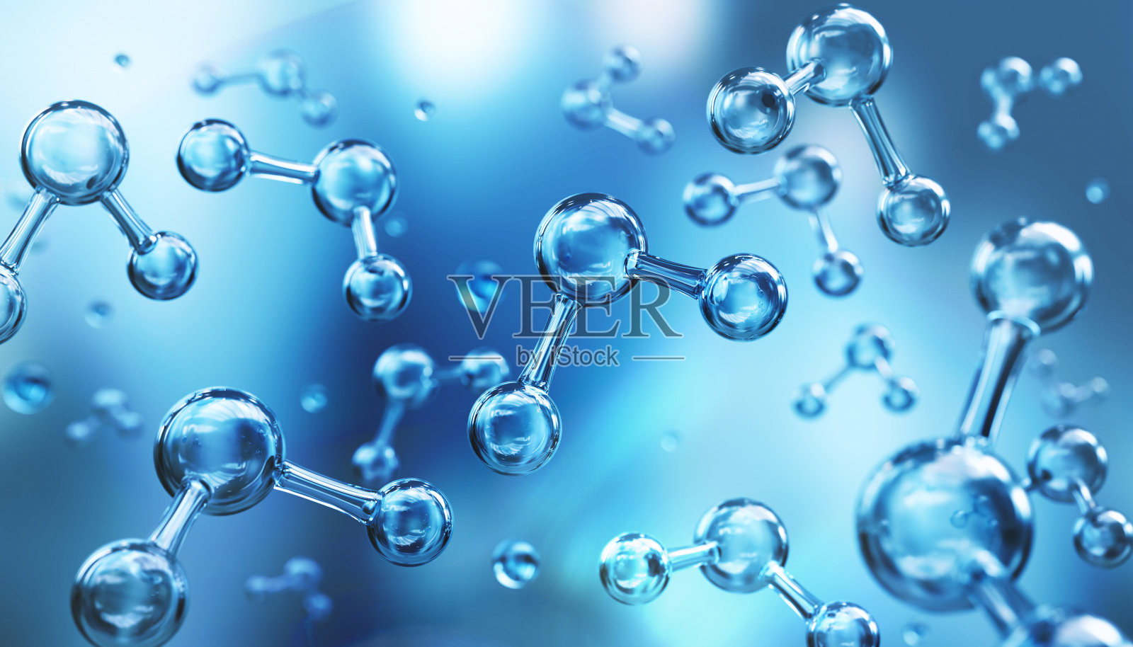 水分子模型照片摄影图片