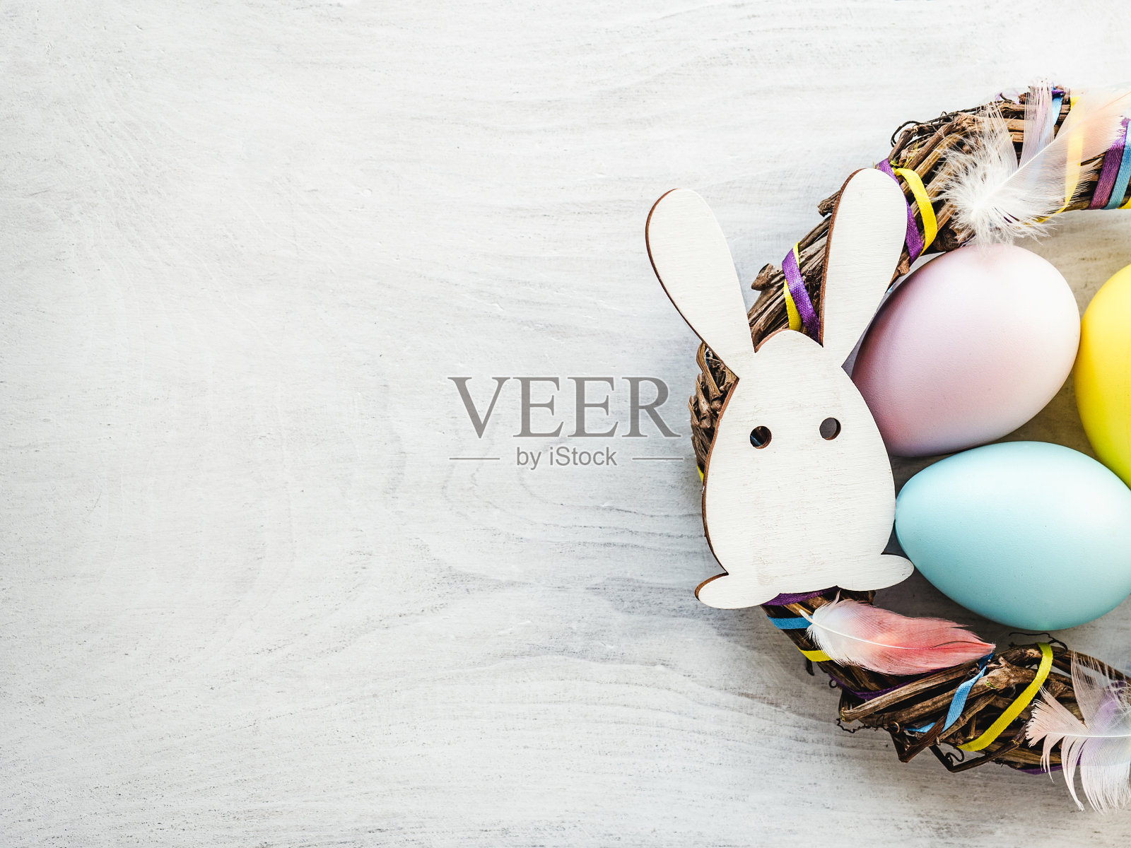 复活节快乐。美丽的贺卡。近距离照片摄影图片