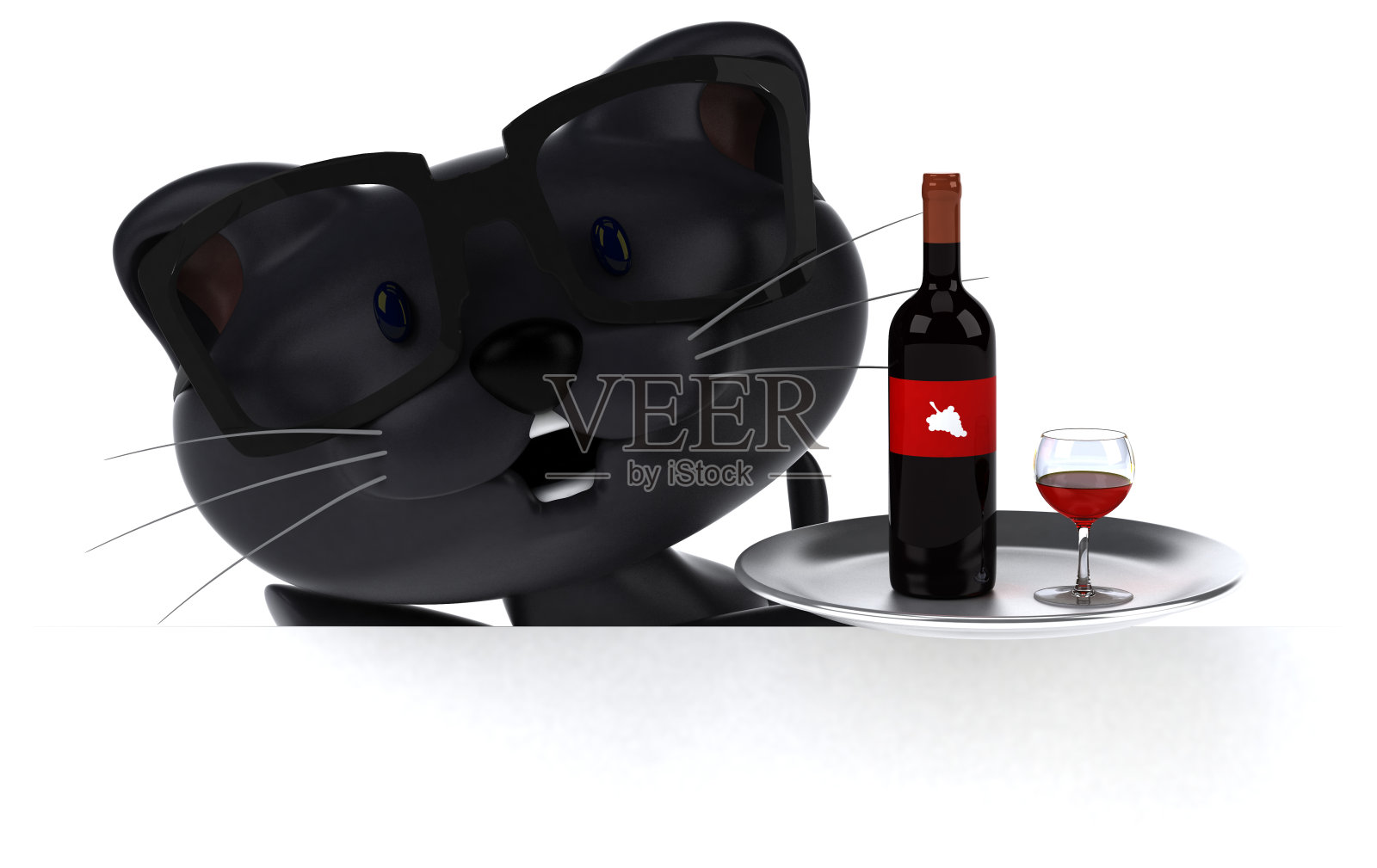 有趣的猫- 3D插图照片摄影图片