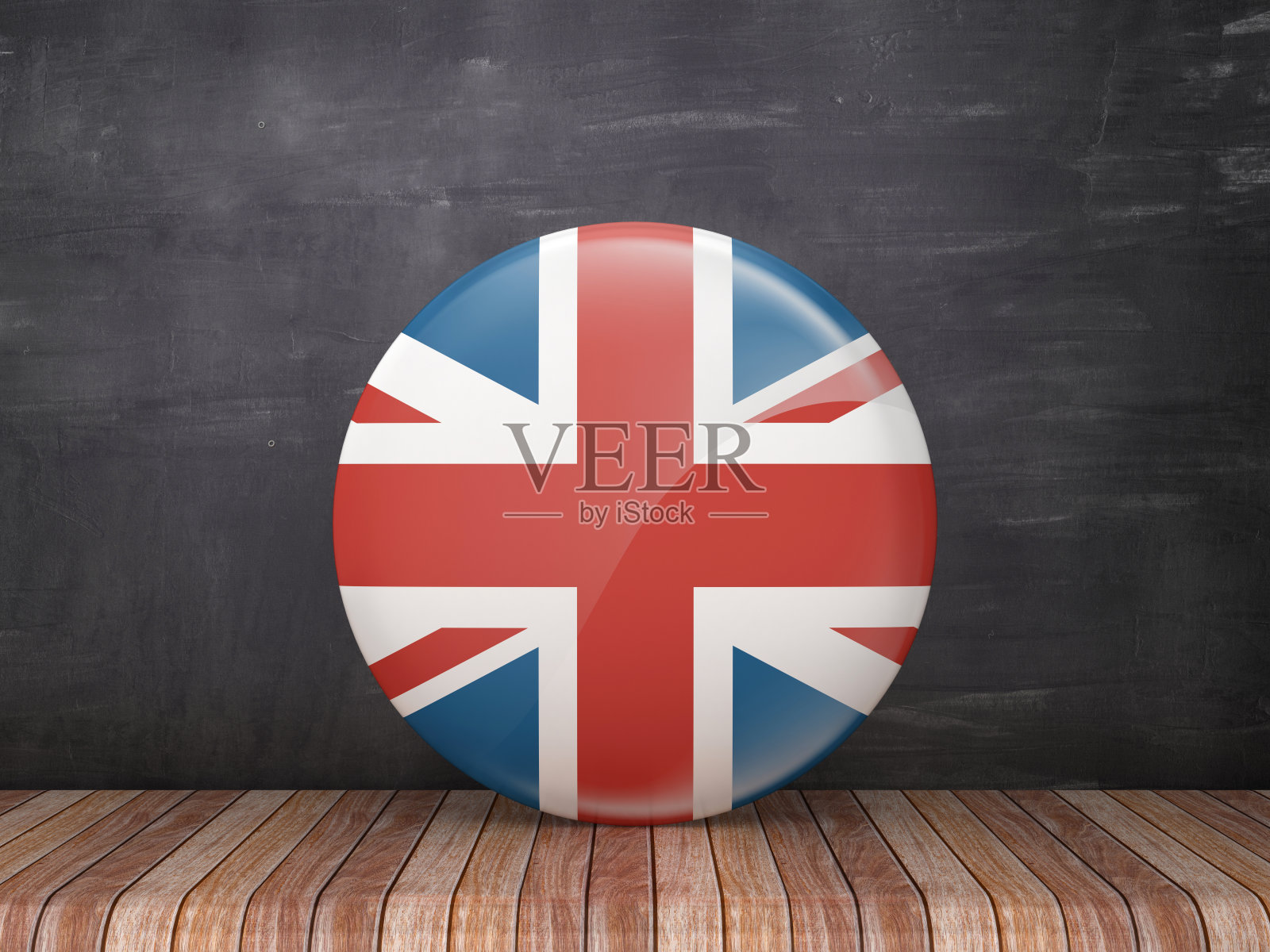 英国国旗按钮- 3D渲染照片摄影图片
