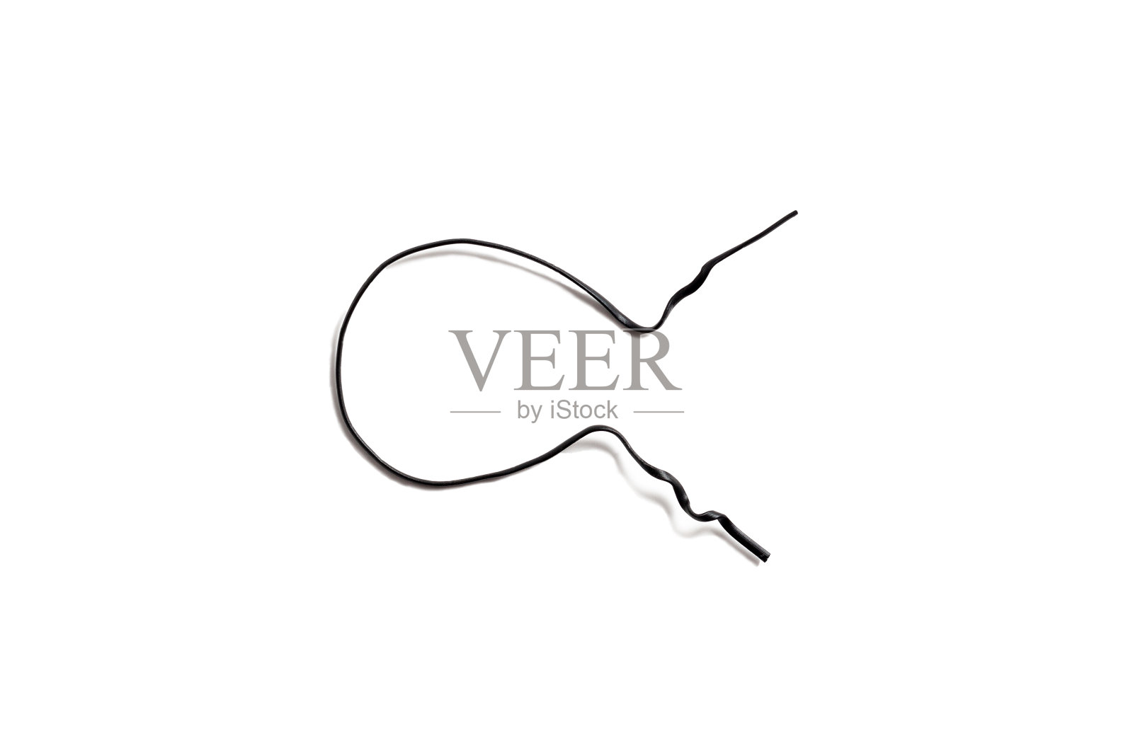 黑色塑料涂层线扎。照片摄影图片