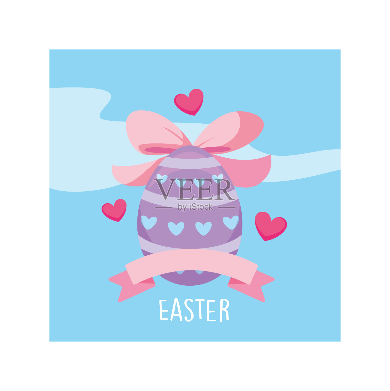 复活节彩蛋标签,贺卡插画图片素材